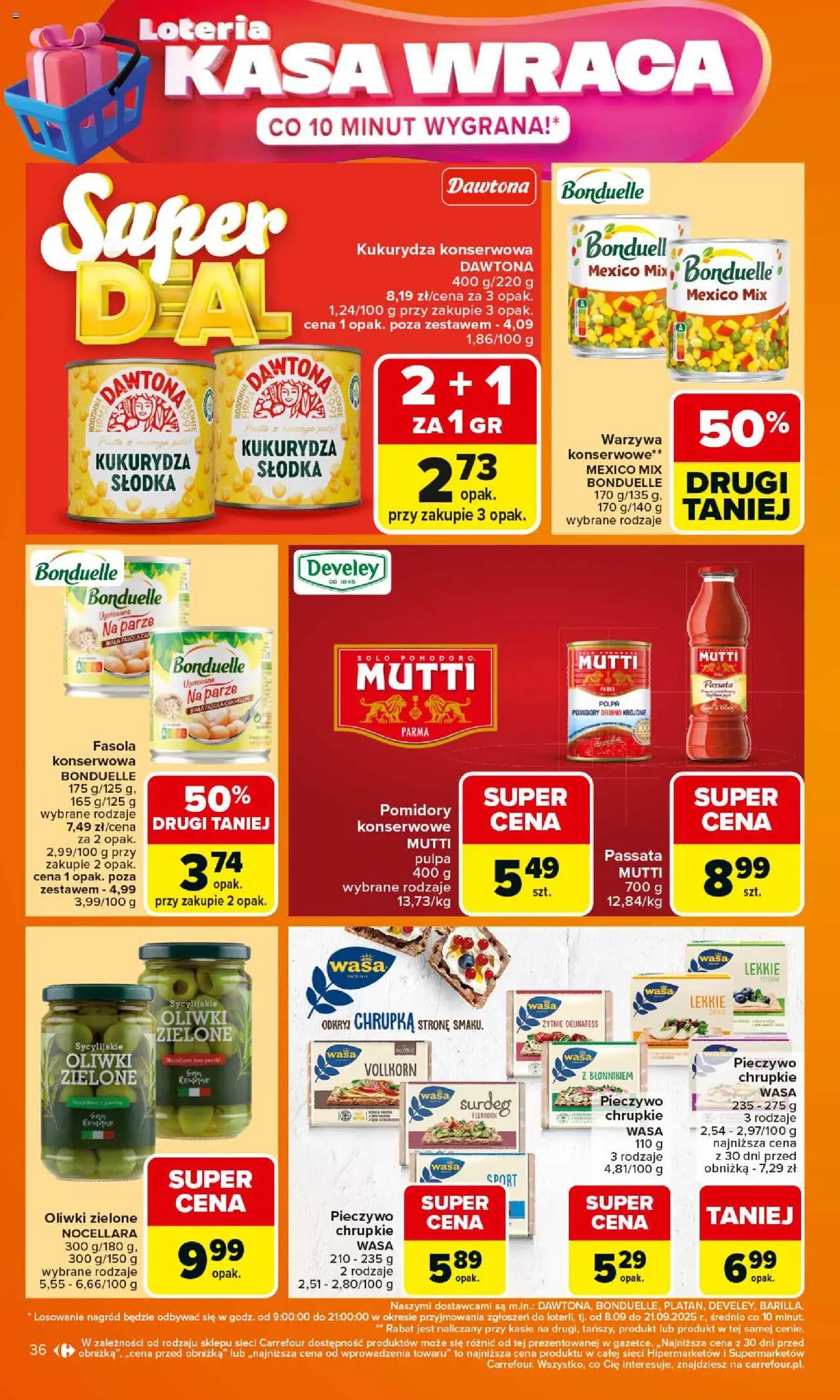 Carrefour Gazetka od 15.09.2025 | Strona: 36 | Produkty: Pieczywo, Kukurydza słodka, Kukurydza, Pomidory
