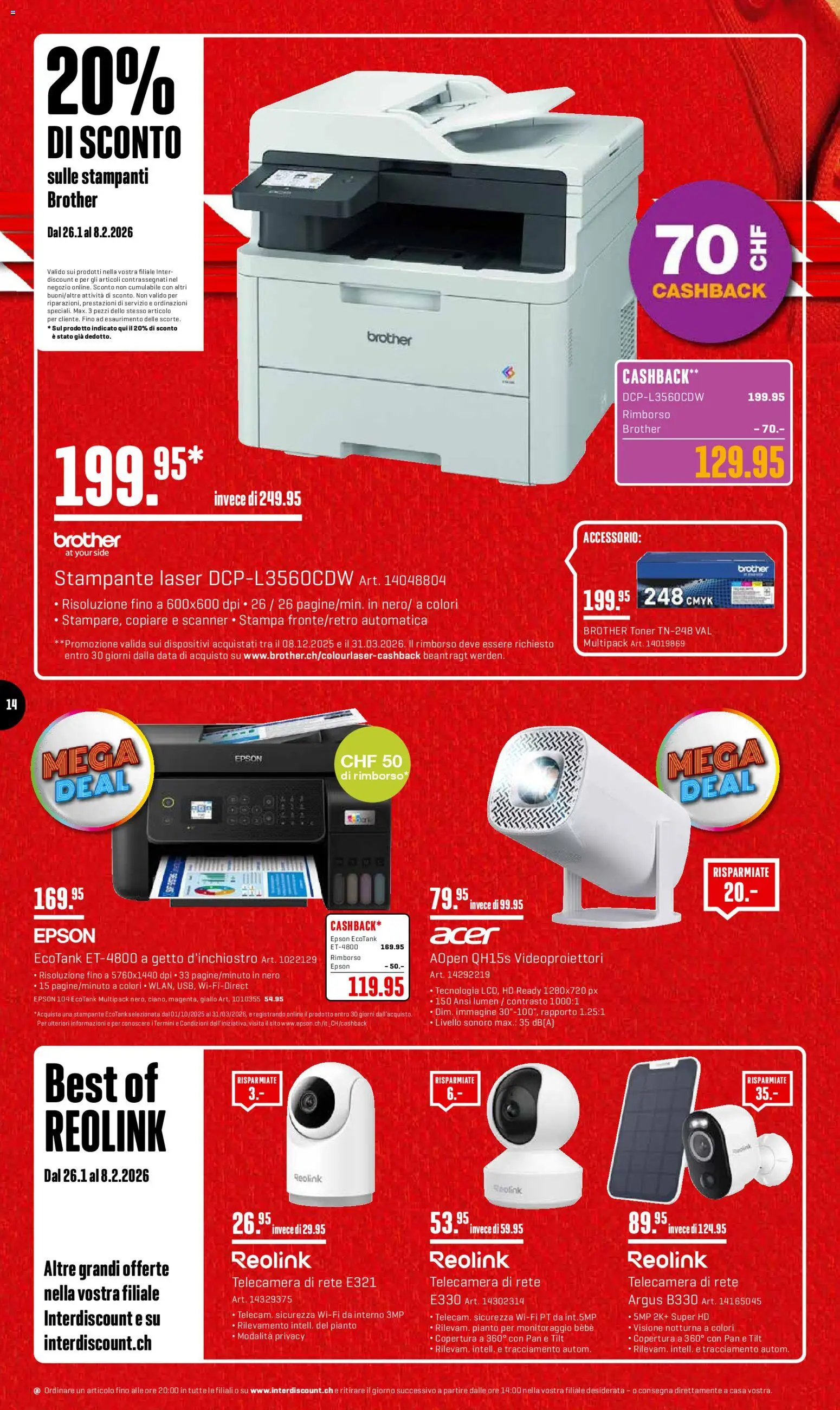Interdiscount Aktionen IT – gültig ab 26.01.2026 | Seite: 14 | Produkte: Toner, Epson