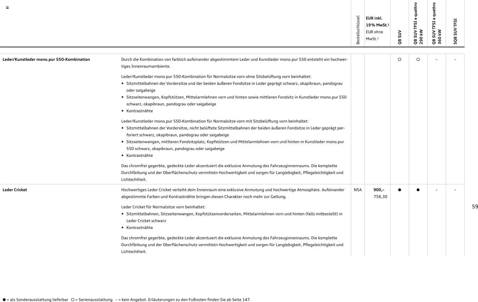 Audi Q8 – gültig ab 28.10.2025 | Seite: 59