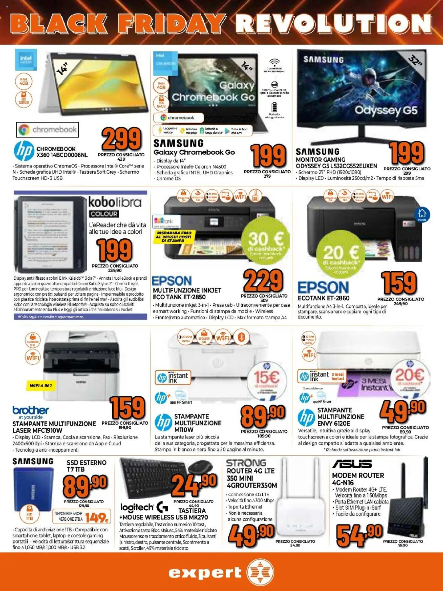 Volantino Expert del 26.11.2025 | Pagina: 8 | Prodotti: Router, Stampante, USB, Samsung