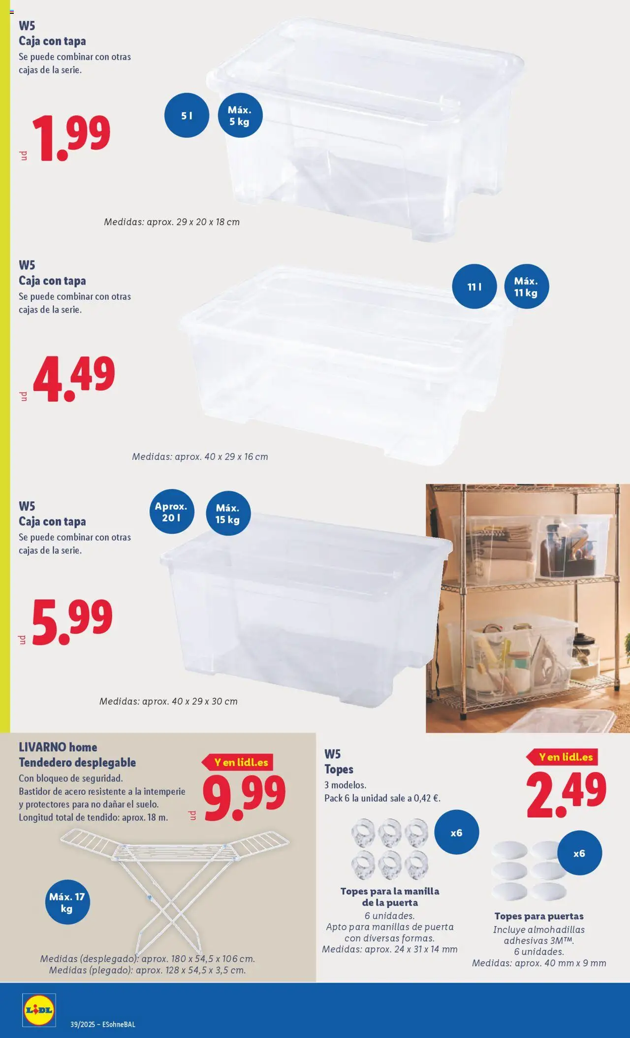 Lidl folleto de bazar │ válido desde el 22.09.2025 | Página: 24 | Productos: Tendedero, Caja