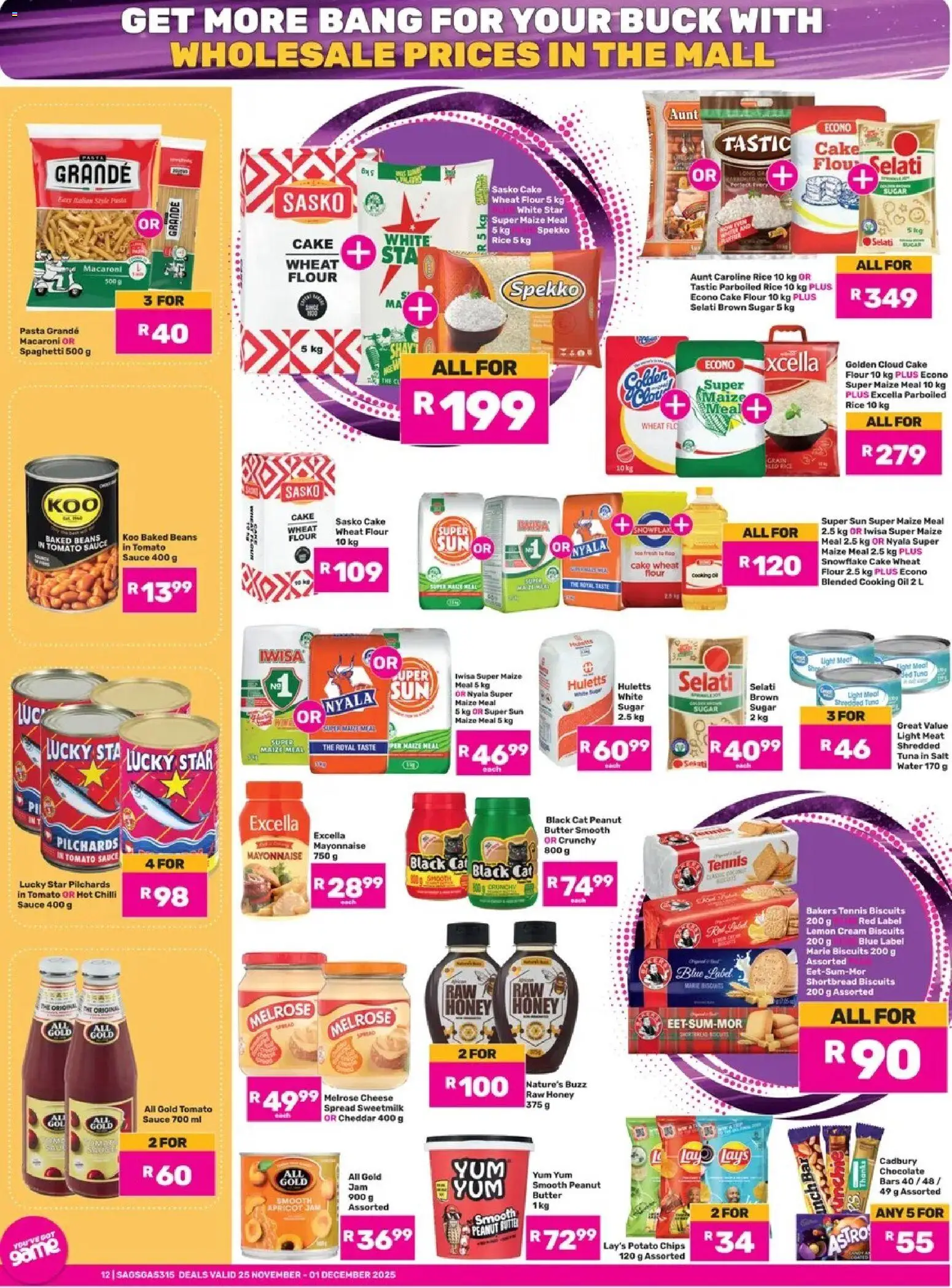 New Game catalogue – valid from 25.11.2025 | Page: 12 | Products: Tuna, Biscuits, Cream, Sauce