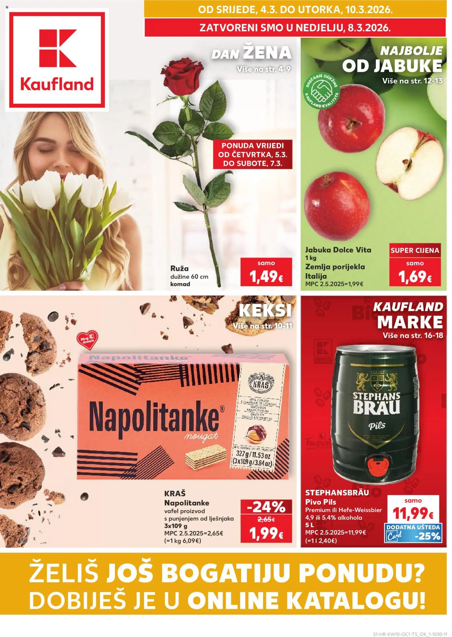 Kaufland katalog | vrijedi od 04.03.2026 | Stranica: 1 | Proizvodi: Keksi, Pivo, Jabuke, Jabuka