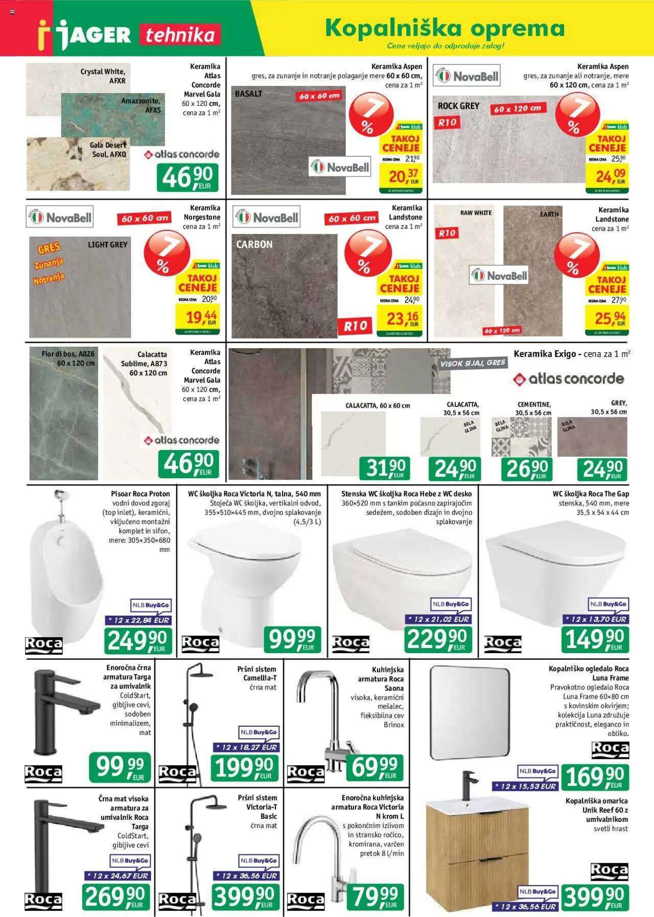 Novi Jager katalog ponudbe – veljaven od 22.10.2025 | Stran: 9 | Izdelki: Ogledalo, WC školjka, Umivalnik, Omarica