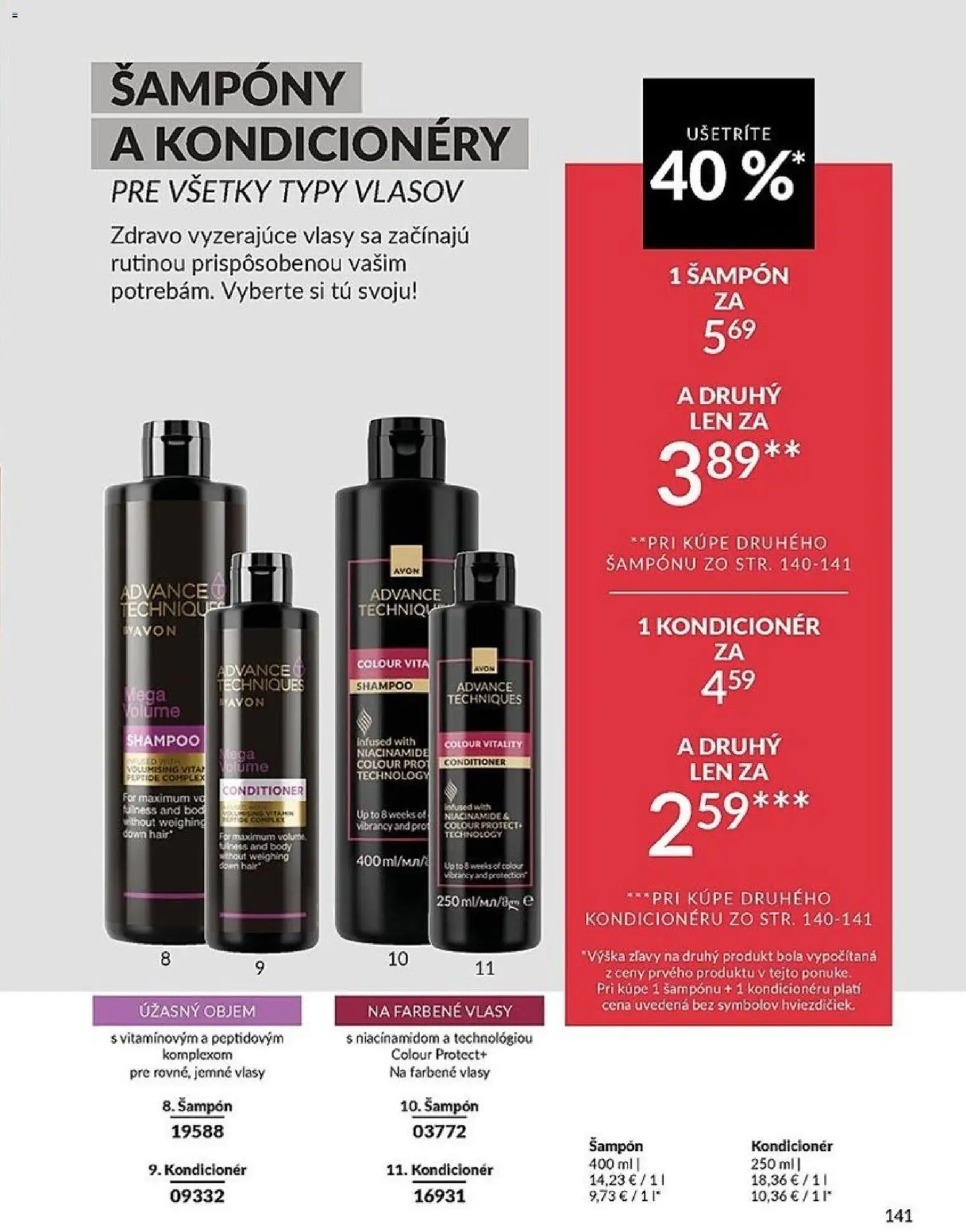 Nové Avon akcie – leták je platný od 01.05.2026 | Strana: 141 | Produkty: Šampón, Kondicionér