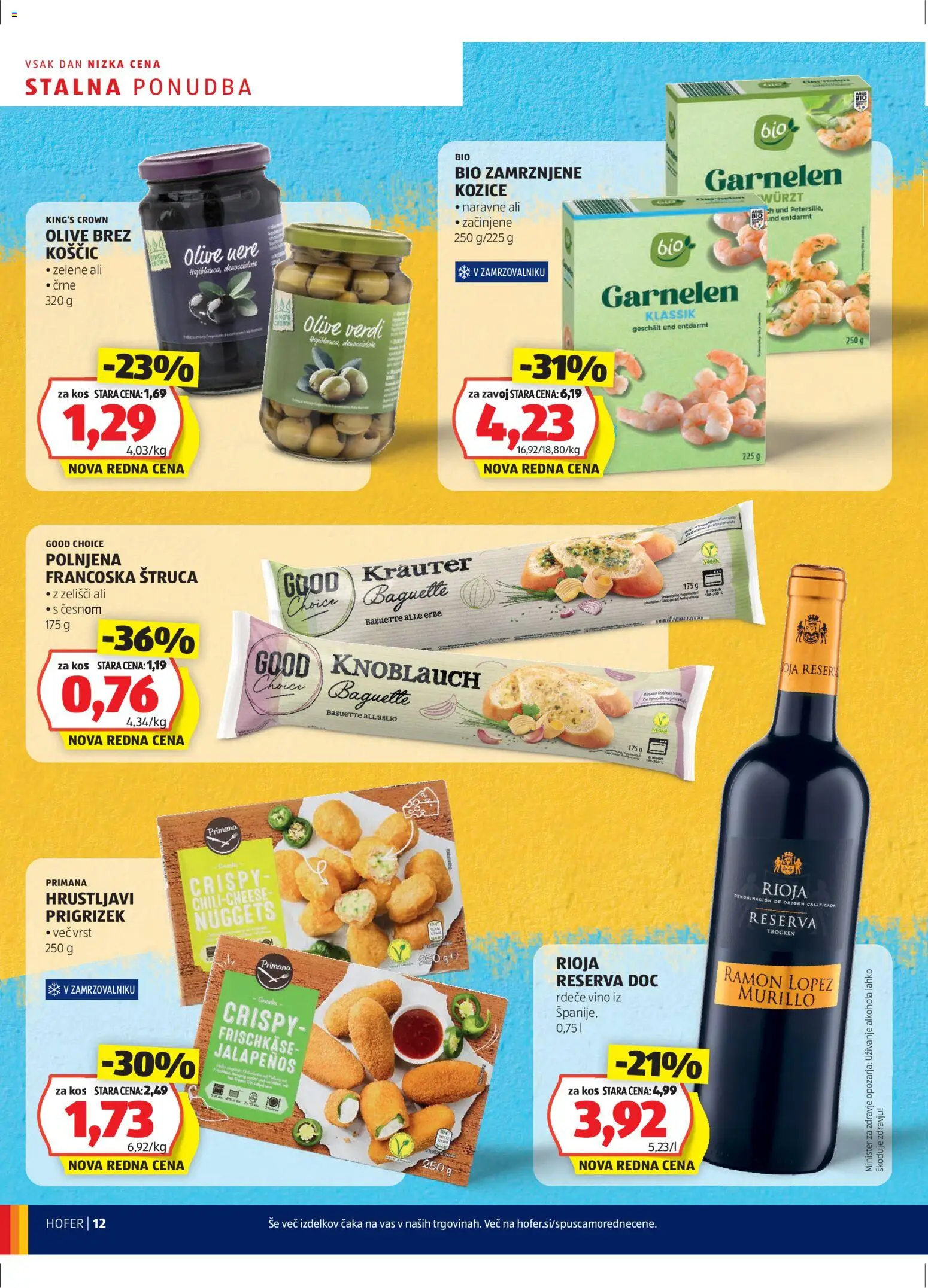 Novi Hofer katalog ponudbe – veljaven od 23.10.2025 | Stran: 12 | Izdelki: Kozice, Kos, Olive, Vino