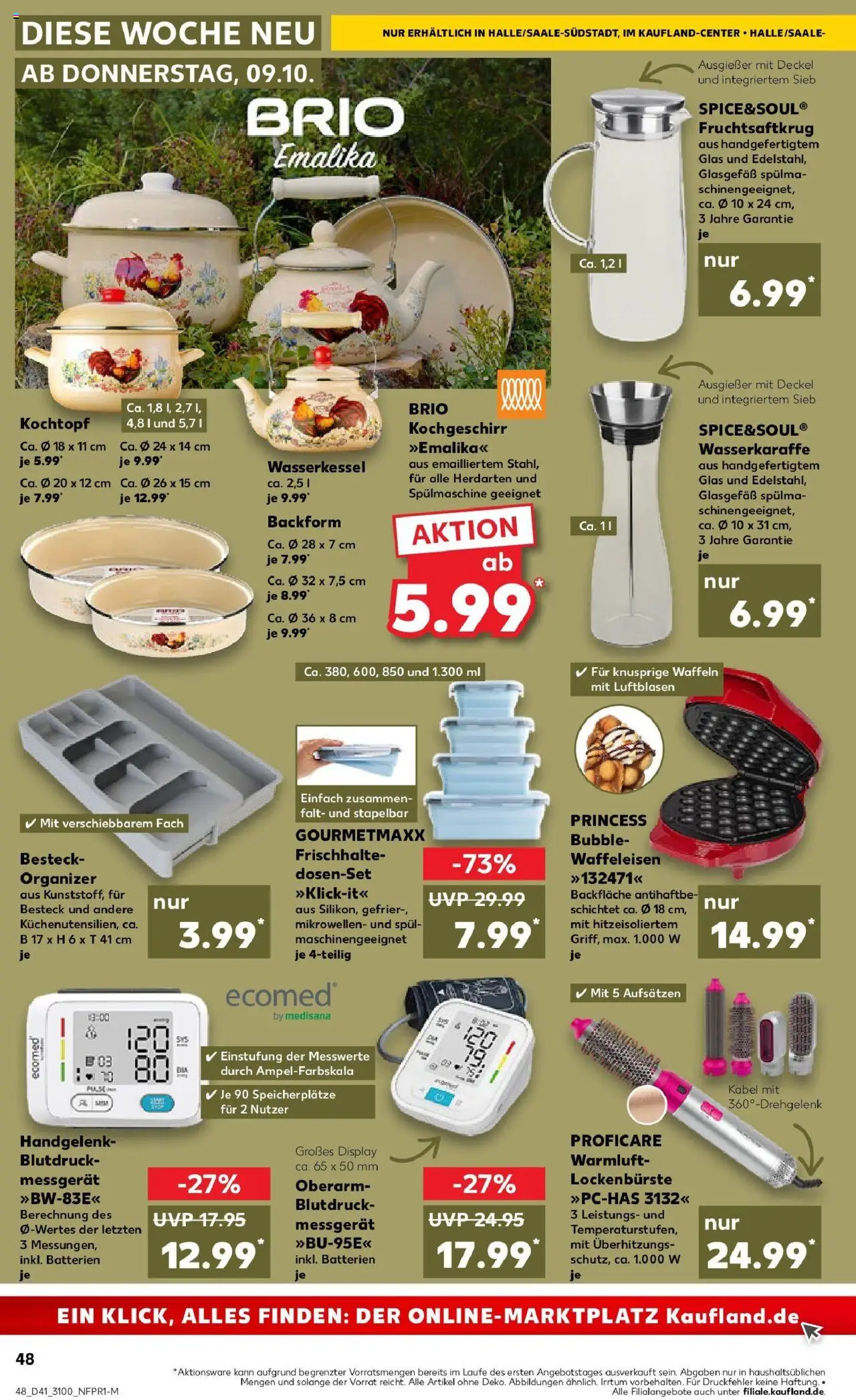 Kaufland prospekt Halle (Saale)	 – gültig ab 09.10.2025 | Seite: 48 | Produkte: Kabel, Waffeln, Waffeleisen, Monitor