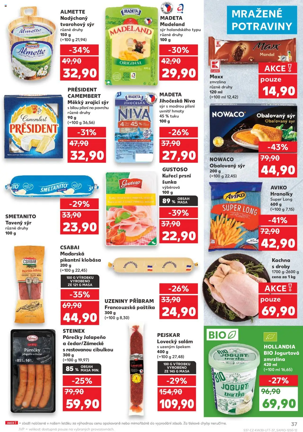 Kaufland leták - Praha 8 od 23.07.2025 | Strana: 37 | Produkty: Jogurt, Šunka, Zrající sýr, Potraviny