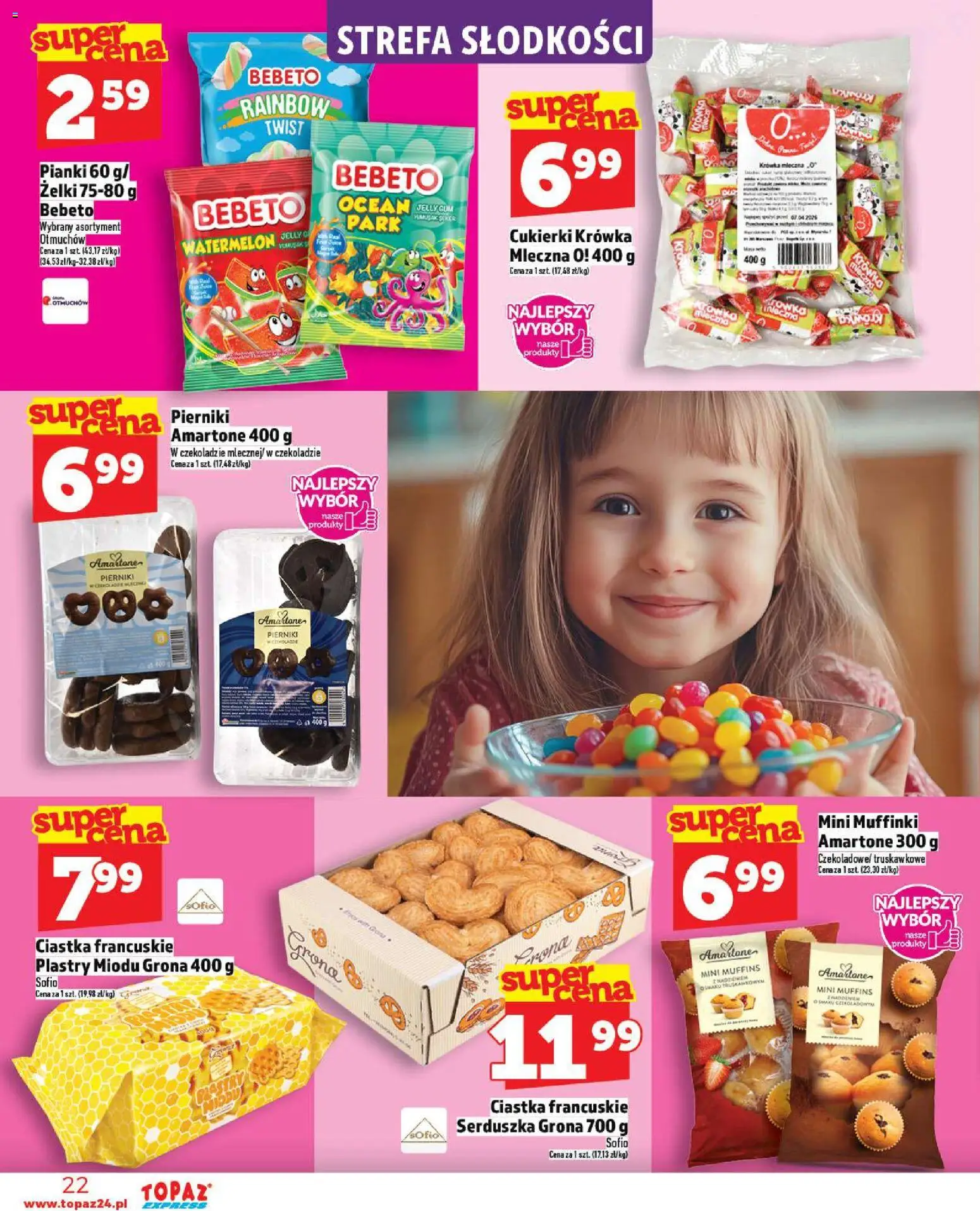 Topaz Gazetka - Express od 06.11.2025 | Strona: 22 | Produkty: Krowka, Pianki, Cukierki, Ciastka