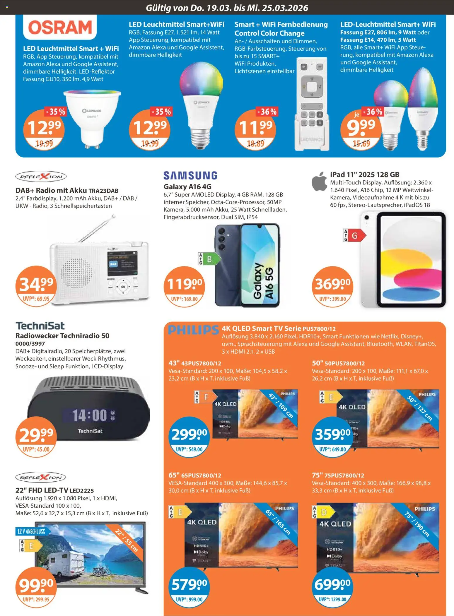 V-Markt - Schwaben/Oberbayern – gültig ab 19.03.2026 | Seite: 21 | Produkte: Philips, Ipad, Samsung, Radio