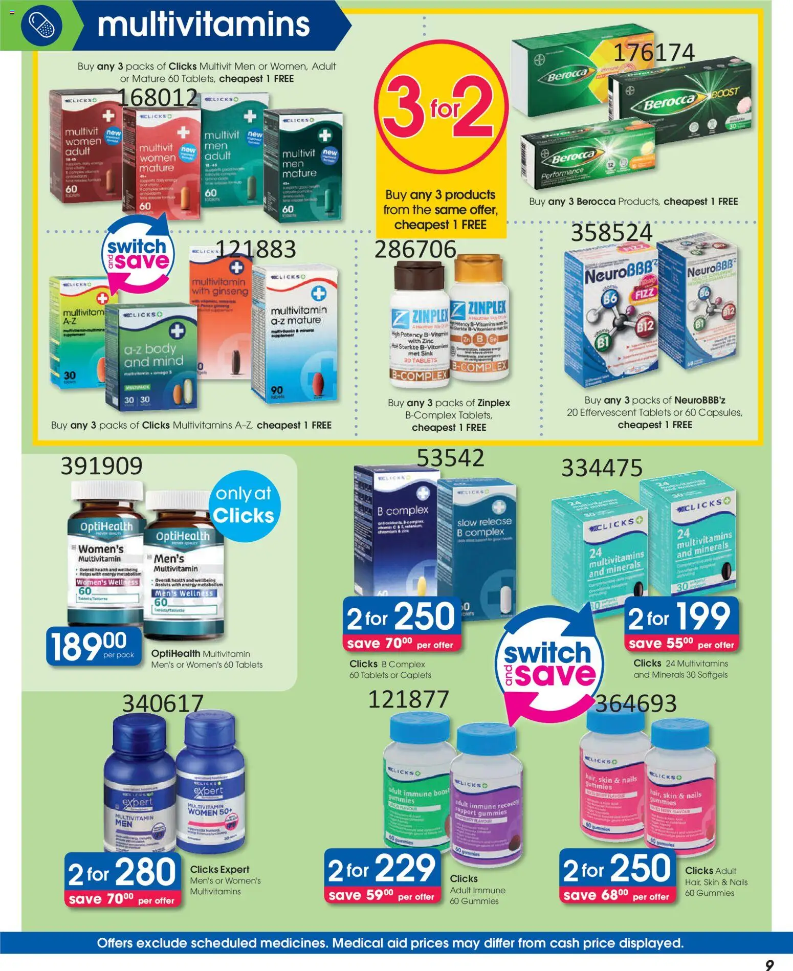 New Clicks catalogue – valid from 25.02.2026 | Page: 9 | Products: Multivitamins, Switch, Sink