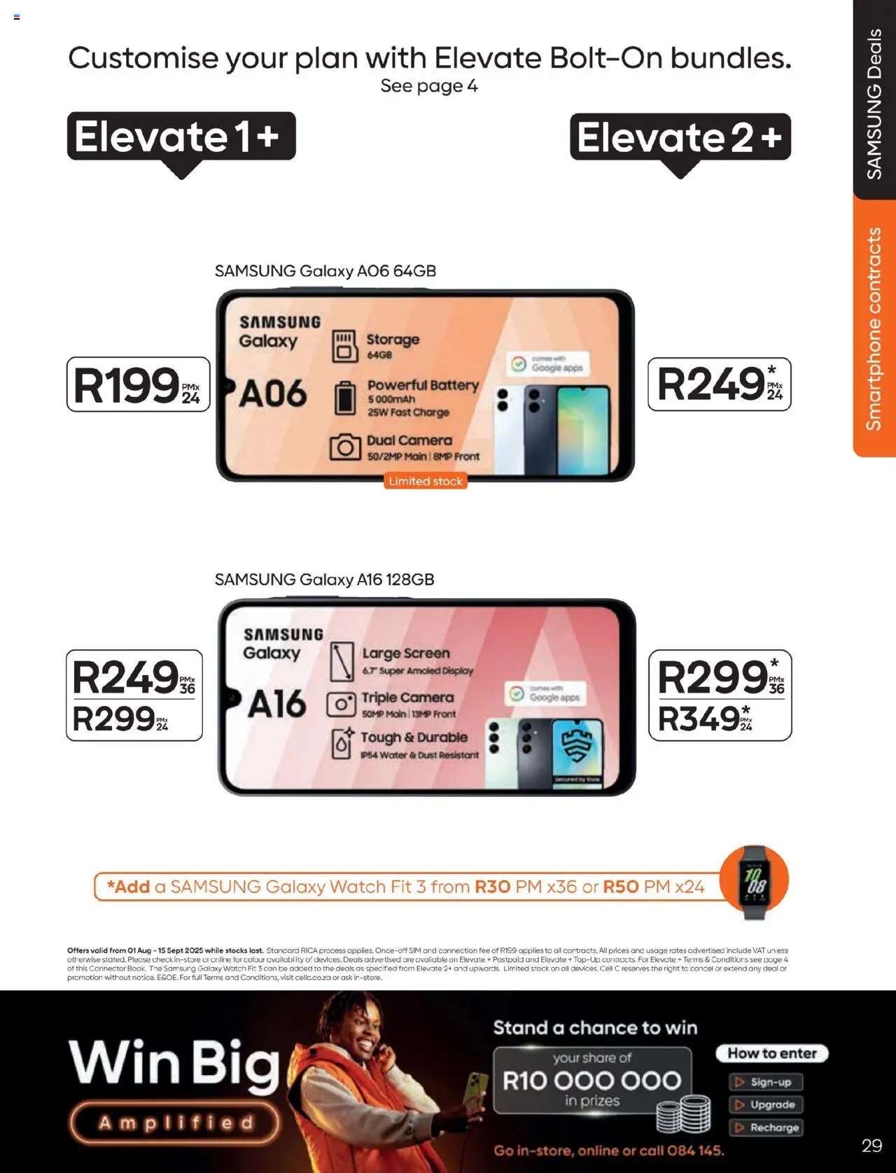 Cell C - Contract Deals │ valid from 01.08.2025 | Page: 29 | Products: Sim, Watch, Camera, Connector