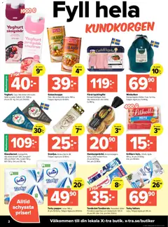 Coop X:-TRA - erbjudanden - Förhandsvisning av reklamblad från butik Coop X:-TRA aktuell från 27.10.2025 | Sida: 2 | Produkter: Kycklingfile, Galler, Grillkorv, Yoghurt