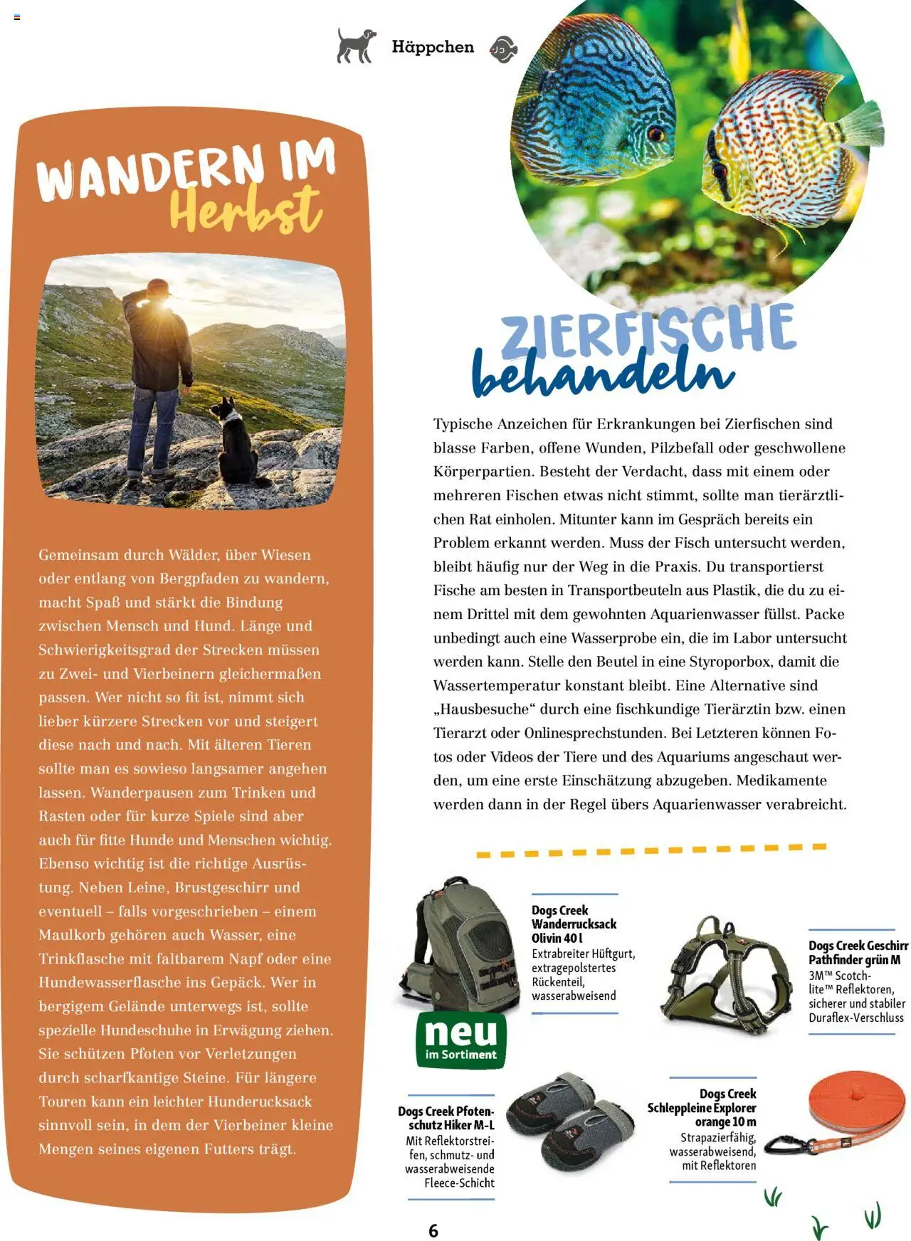 Fressnapf Friends Magazin – gültig ab 01.09.2025 | Seite: 6 | Produkte: Fisch, Wanderrucksack