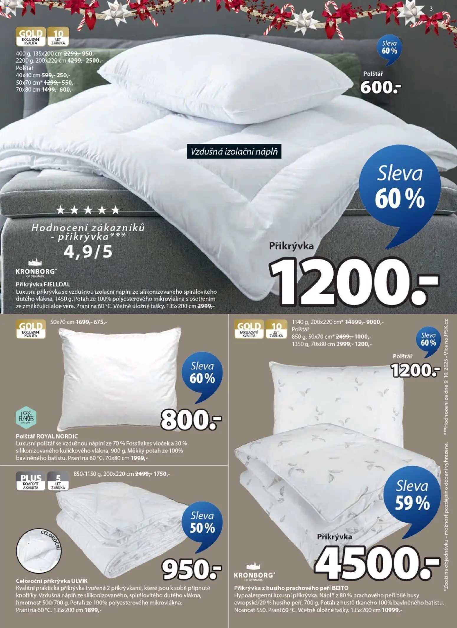JYSK leták - Sleva od 11.12.2025 | Strana: 3 | Produkty: Husy, Polštář, Přikrývka