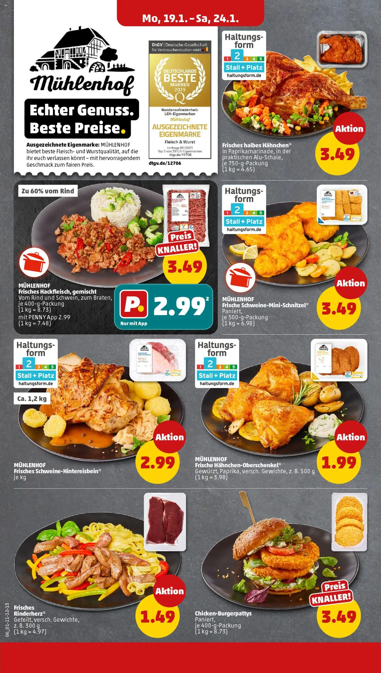 Penny Prospekt 	 – gültig ab 19.01.2026 | Seite: 8 | Produkte: Top, Hahnchen, Wurst, Fleisch