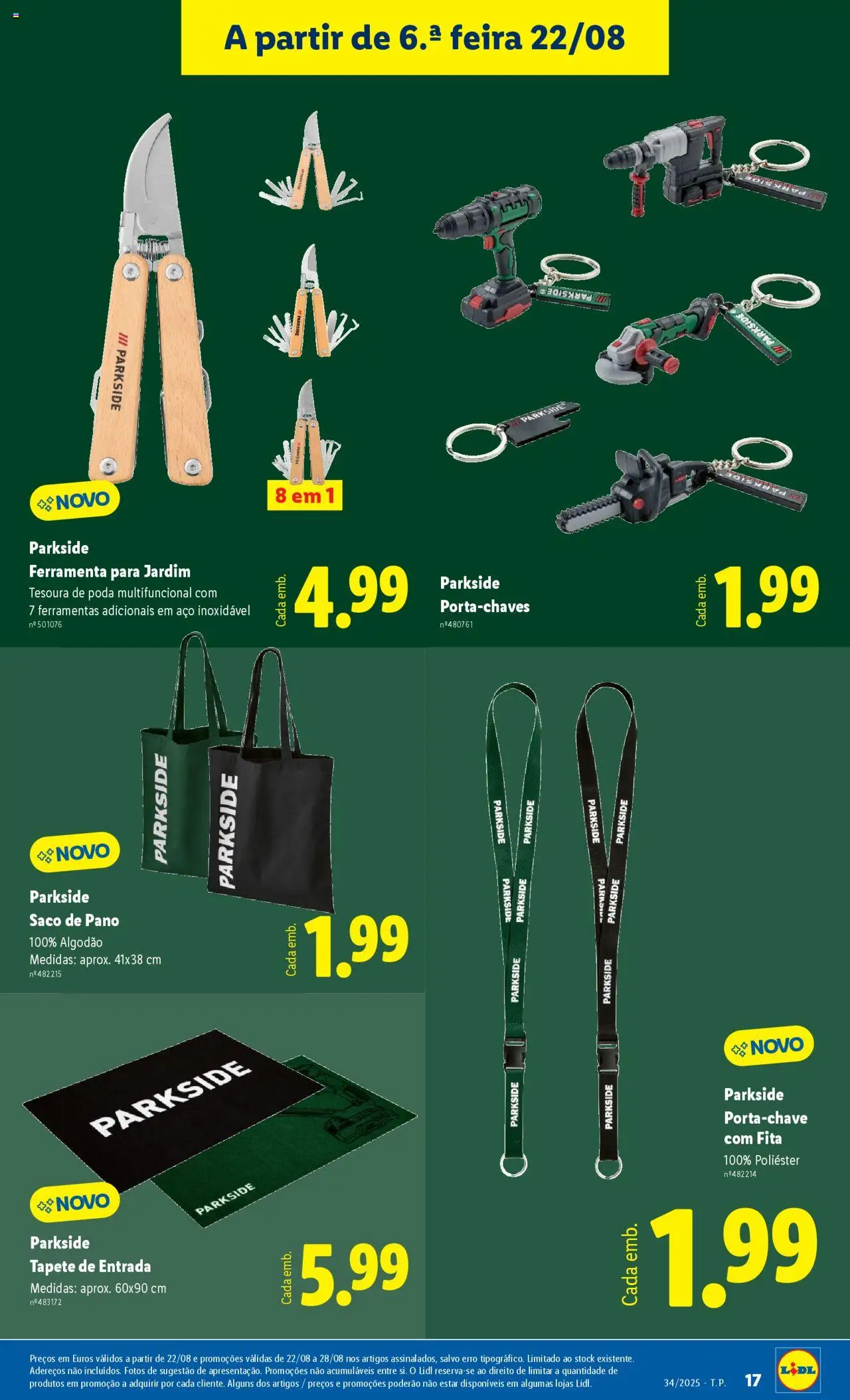 Lidl Novidades │ válido de 18.08.2025 | Página: 17 | Produtos: Algodão, Ferramentas, Tapete