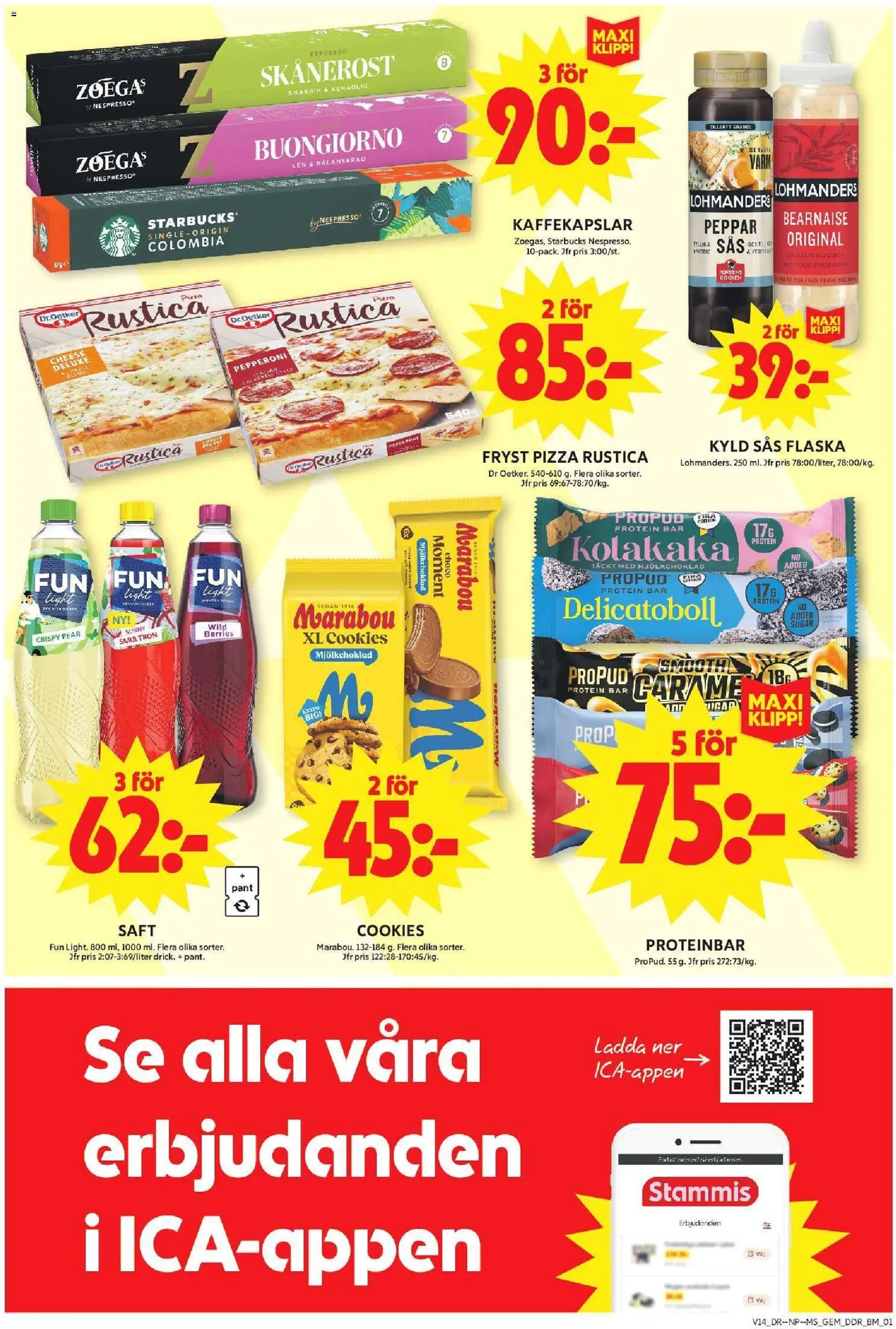 ICA Maxi reklamblad aktuell från 30.03.2026 | Sida: 8 | Produkter: Kaffekapslar, Proteinbar, Peppar, Äpple
