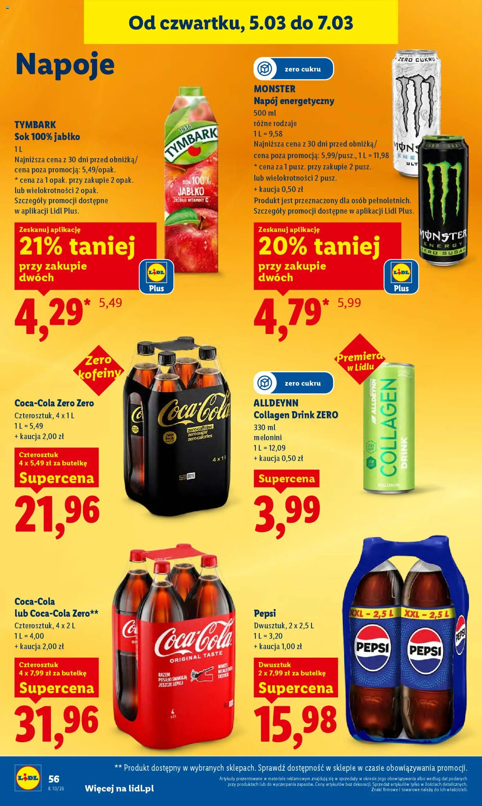 Lidl gazetka od 05.03.2026 | Strona: 58 | Produkty: Napoje, Pepsi, Sok