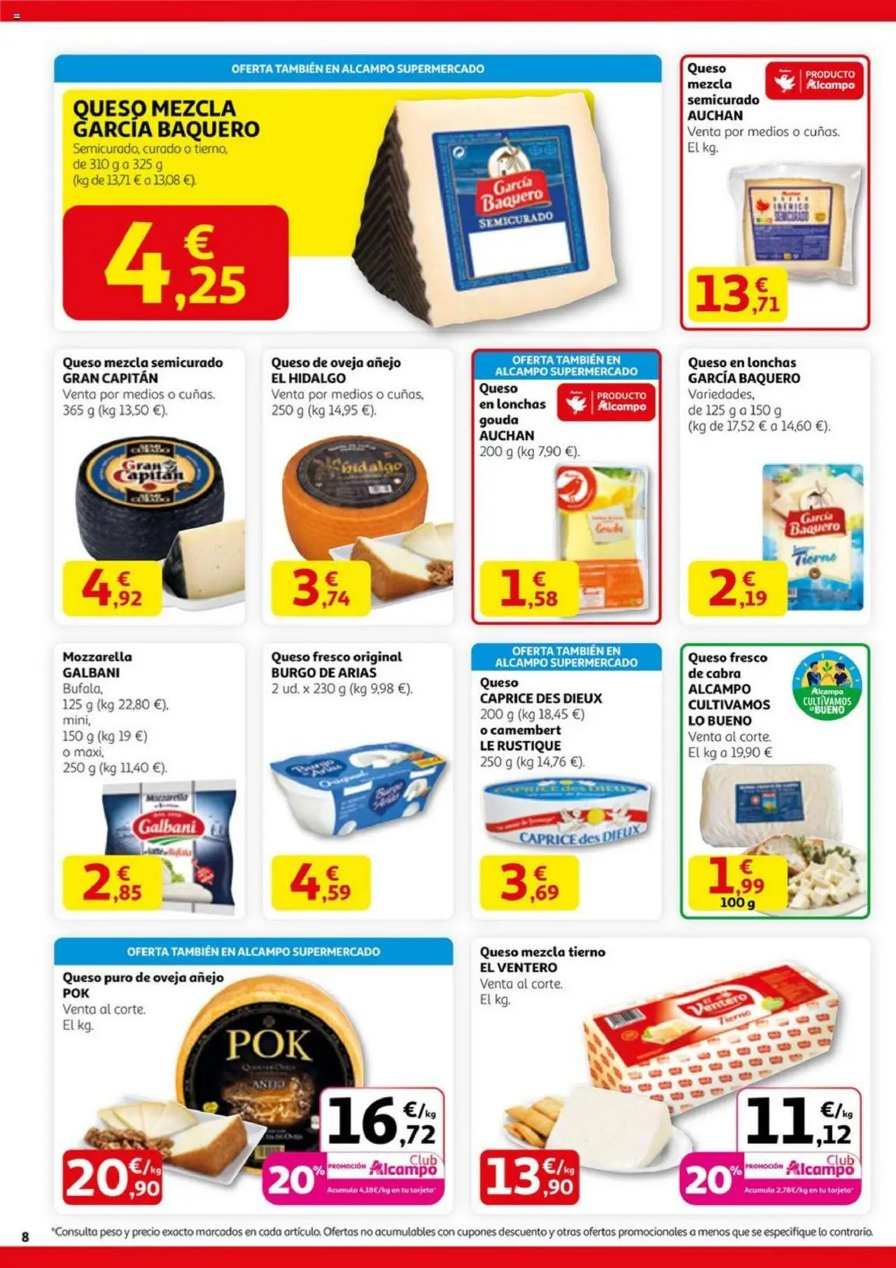 Alcampo - HG Madrid Unificado │ válido desde el 11.09.2025 | Página: 8 | Productos: Queso de oveja, Queso, Queso fresco, Peso