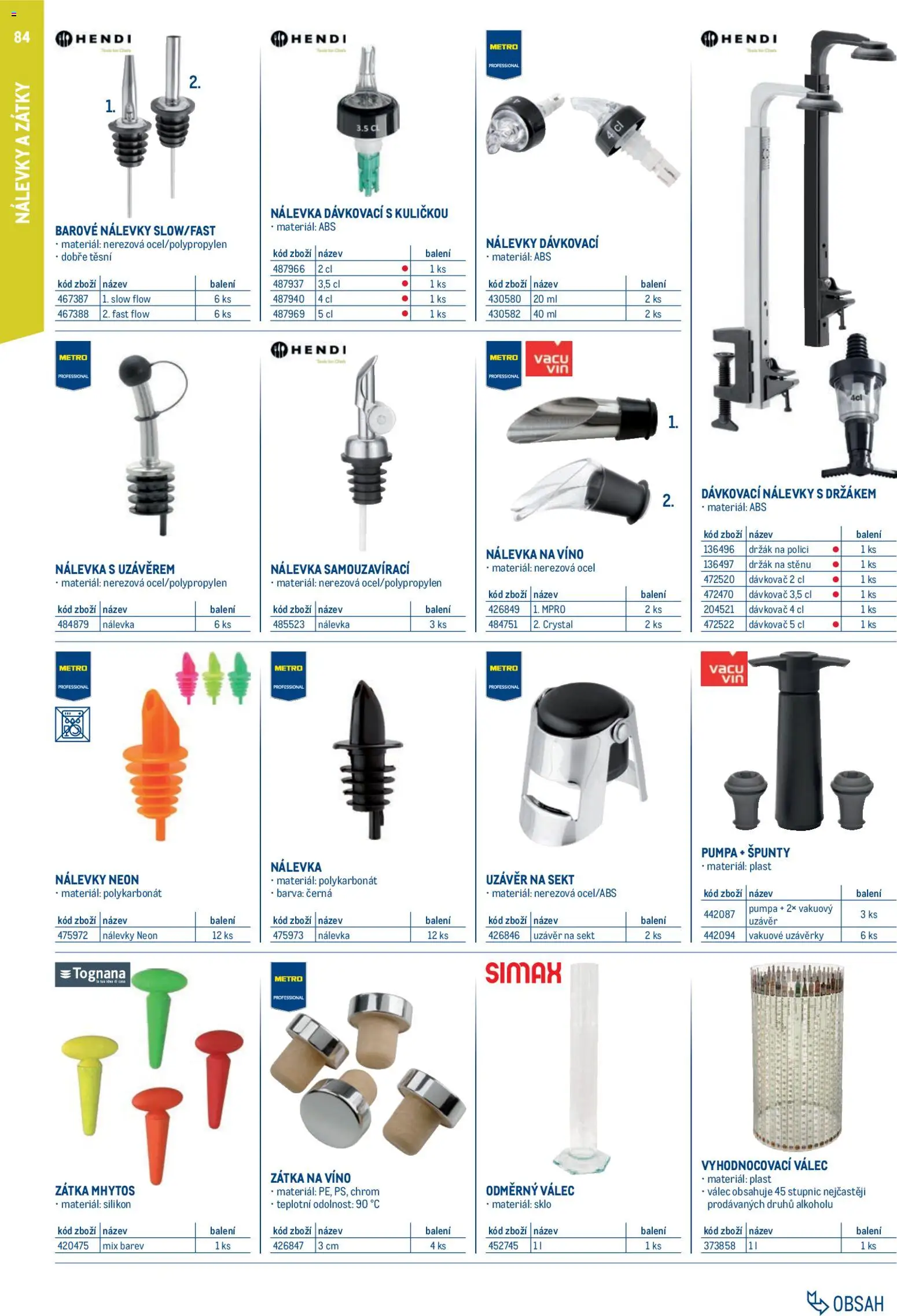 Makro leták - Gastro vybavení a zařízení od 01.02.2026 | Strana: 84 | Produkty: Sekt, Nálevka, Silikon, Pumpa