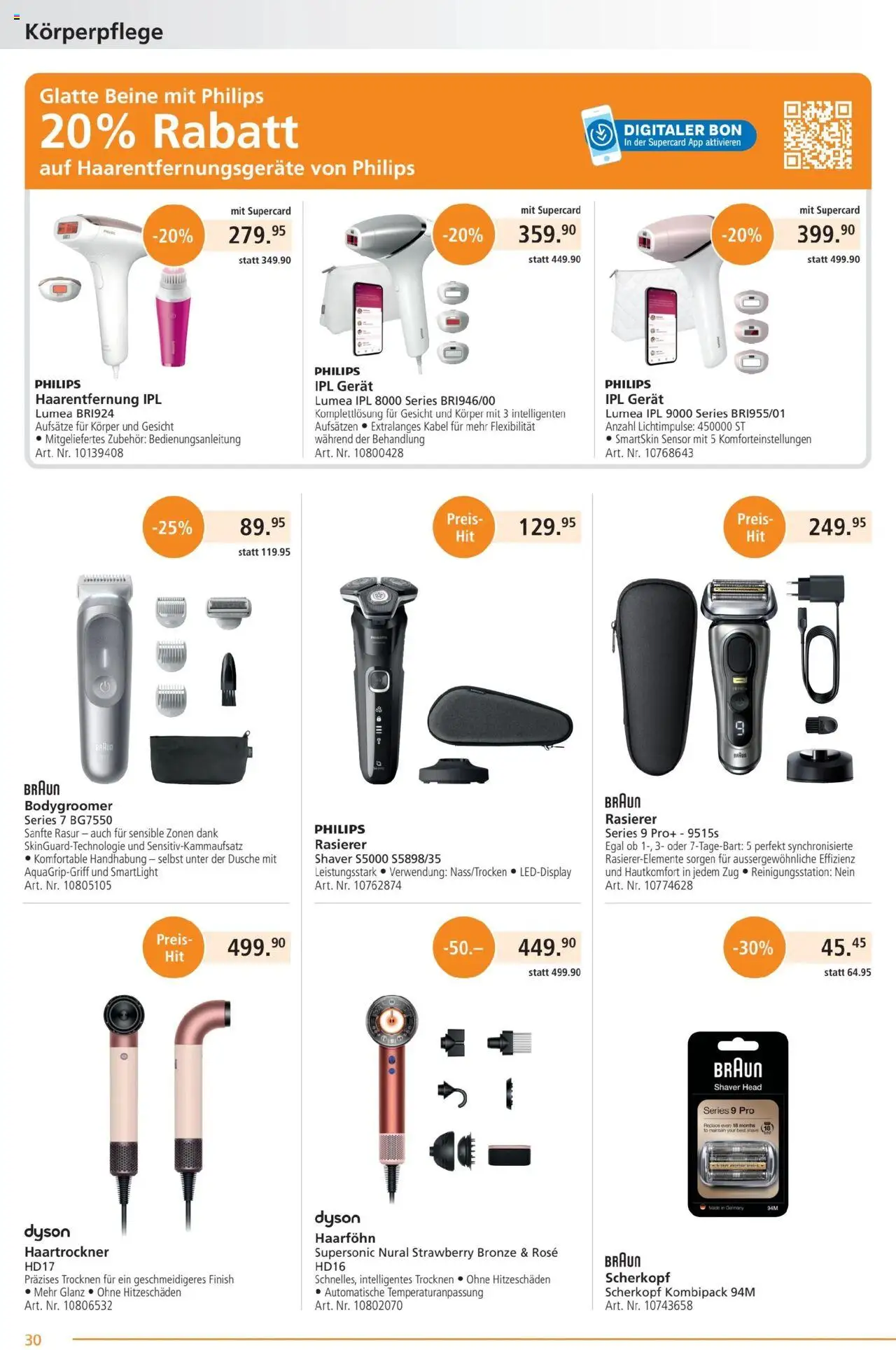 Fust Aktionen ab 23.06.2025 | Seite: 30 | Produkte: Haartrockner, Dusche, Philips, Dyson