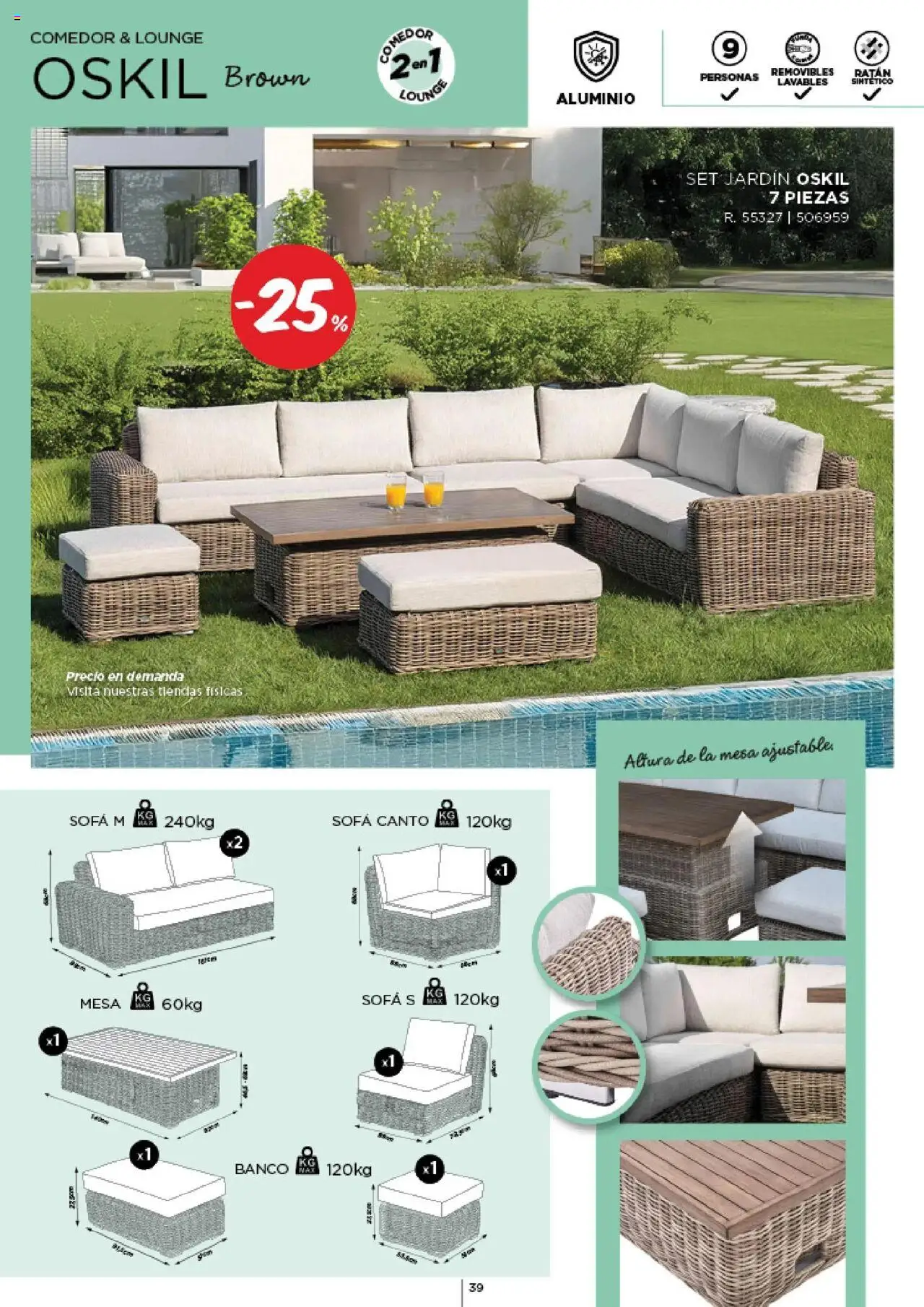 Espaço Casa - Catálogo AireLibre 2025 │ válido de 12.05.2025 | Página: 39 | Produtos: Banco, Sofá, Mesa