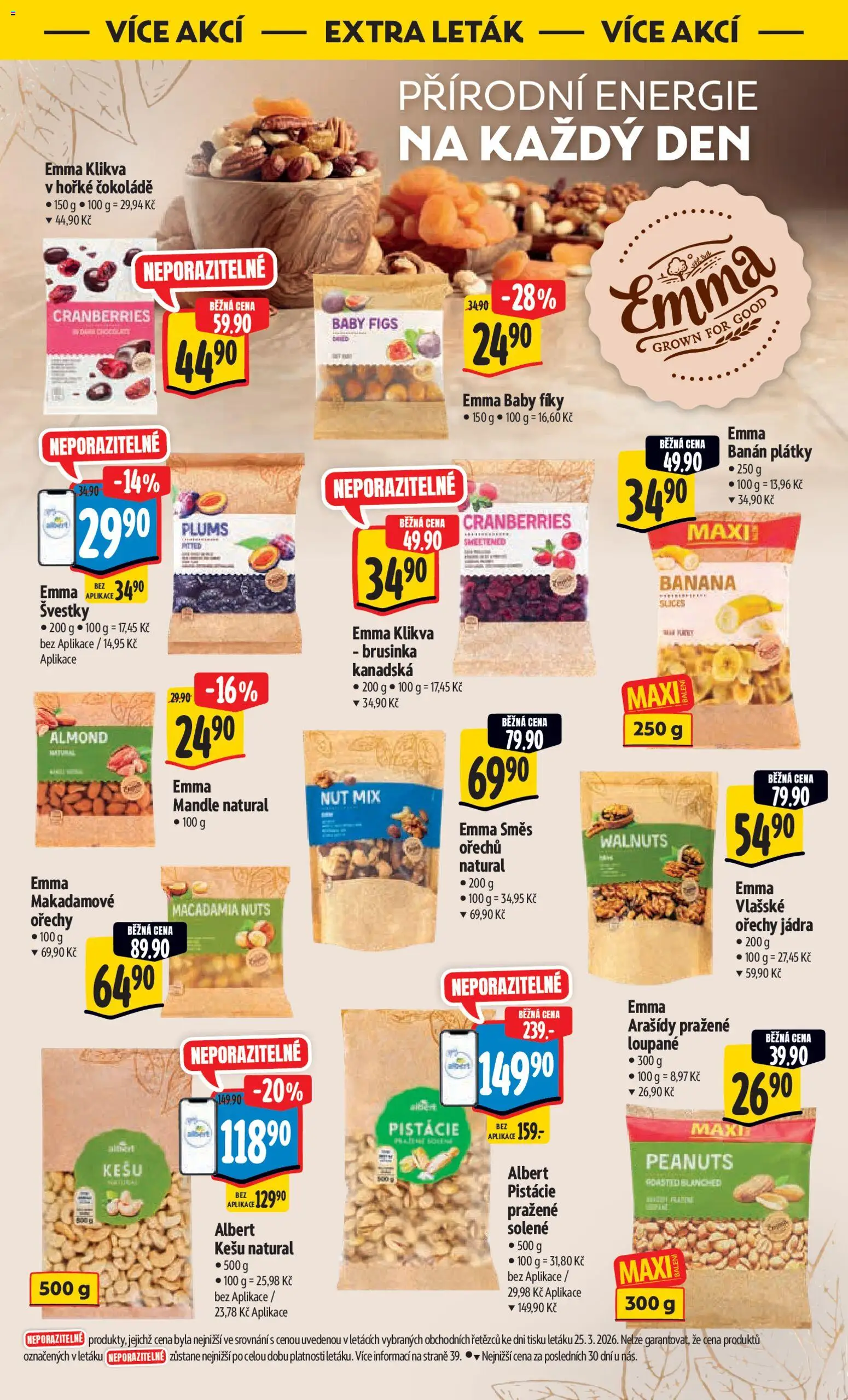 Albert leták - Hypermarket od 01.04.2026 | Strana: 51 | Produkty: Švestky, Ořechy, Banán, Mandle