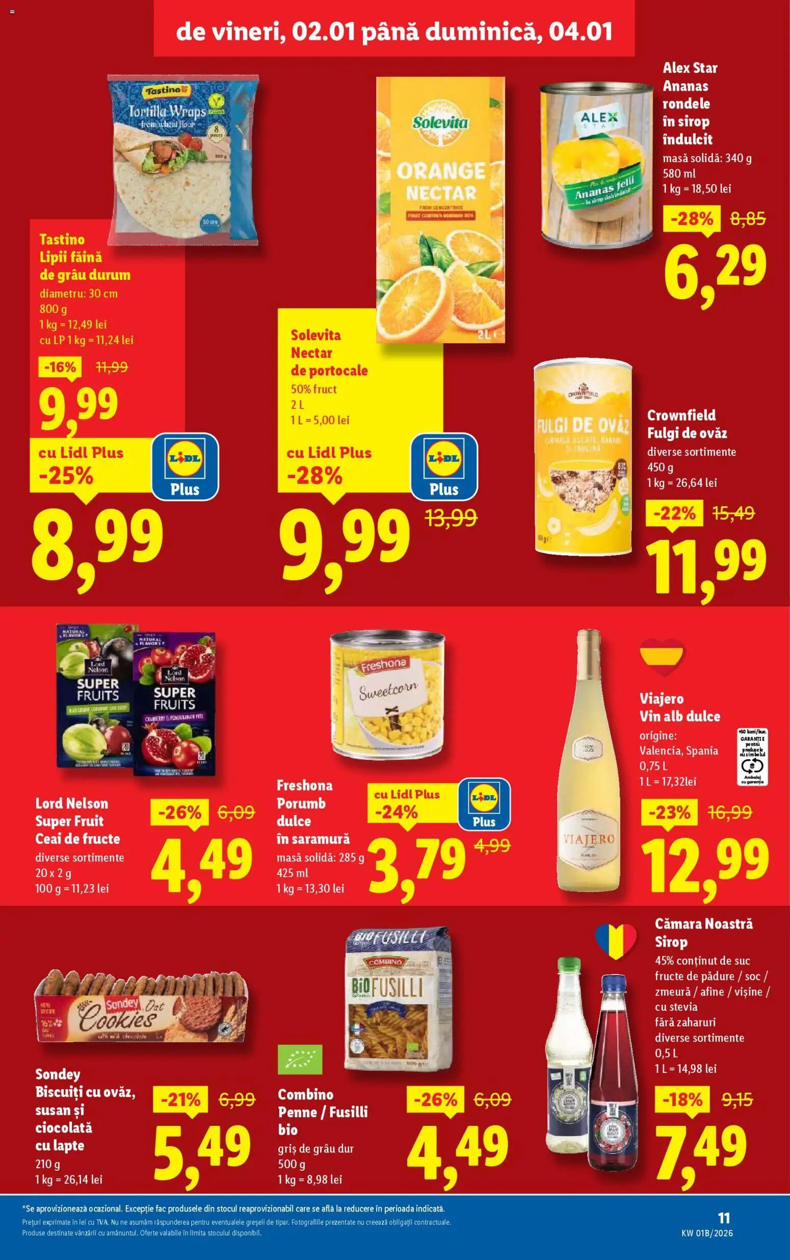 Noul catalog Lidl – valabil de la 02.01.2026 | Pagină: 11 | Produse: Cam suyu, Făină, Fulgi, Porumb