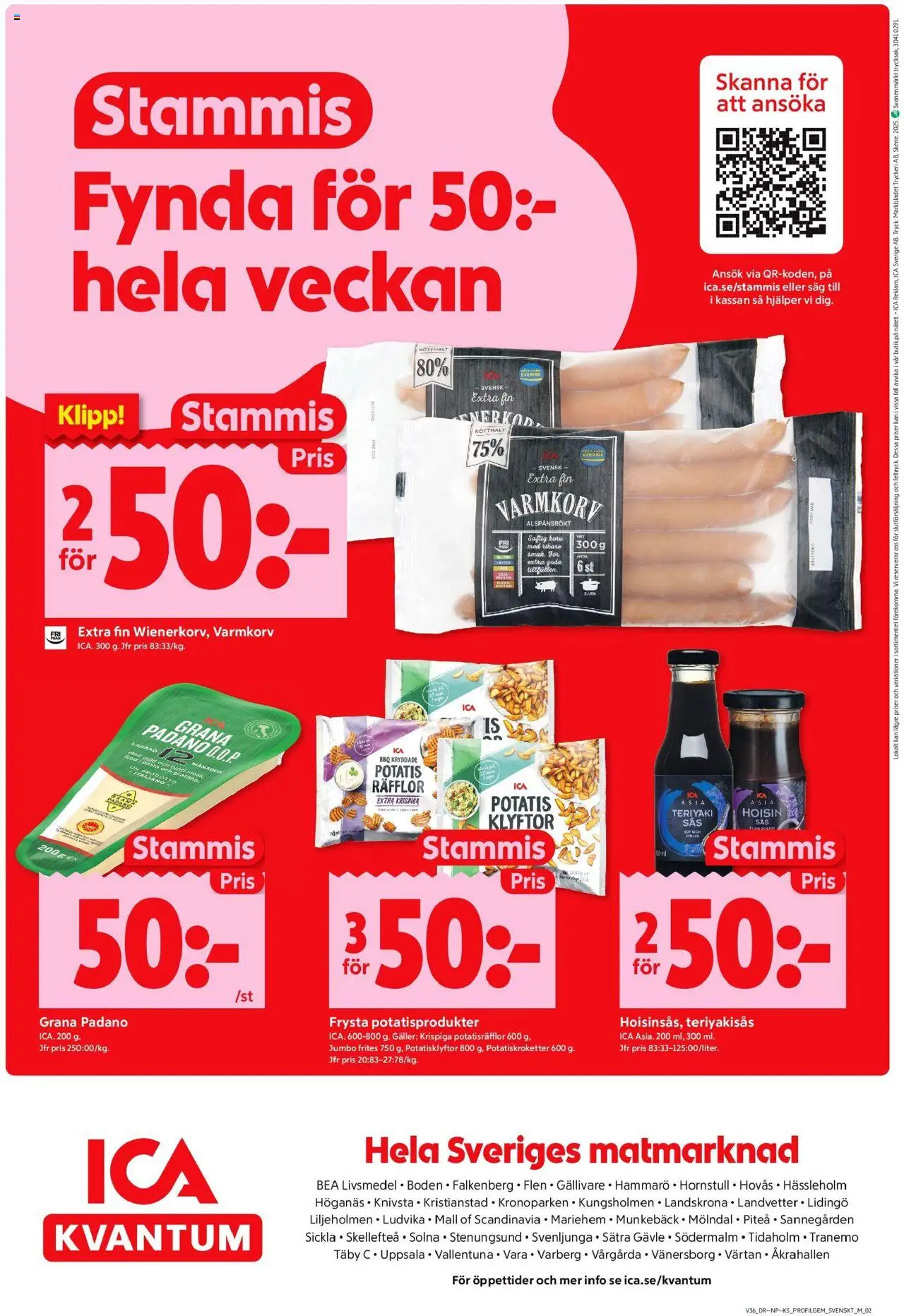 ICA Kvantum reklamblad aktuell från 01.09.2025 | Sida: 8 | Produkter: Såg, Varmkorv, Potatis