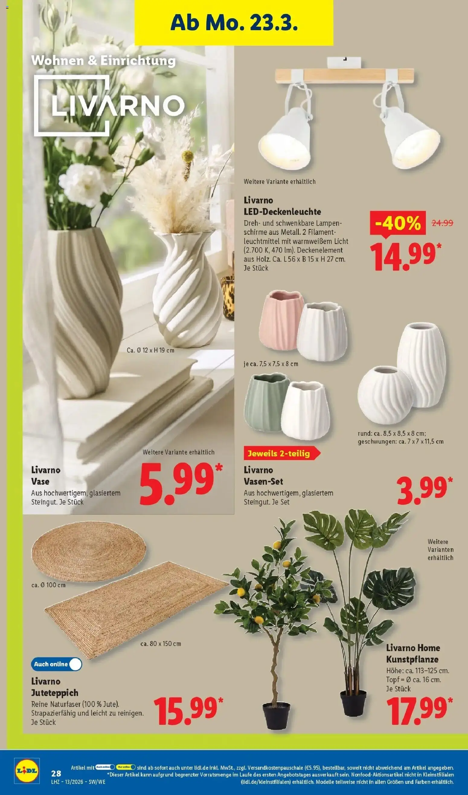 Lidl Prospekt Einbeck – gültig ab 23.03.2026 | Seite: 48 | Produkte: Vase