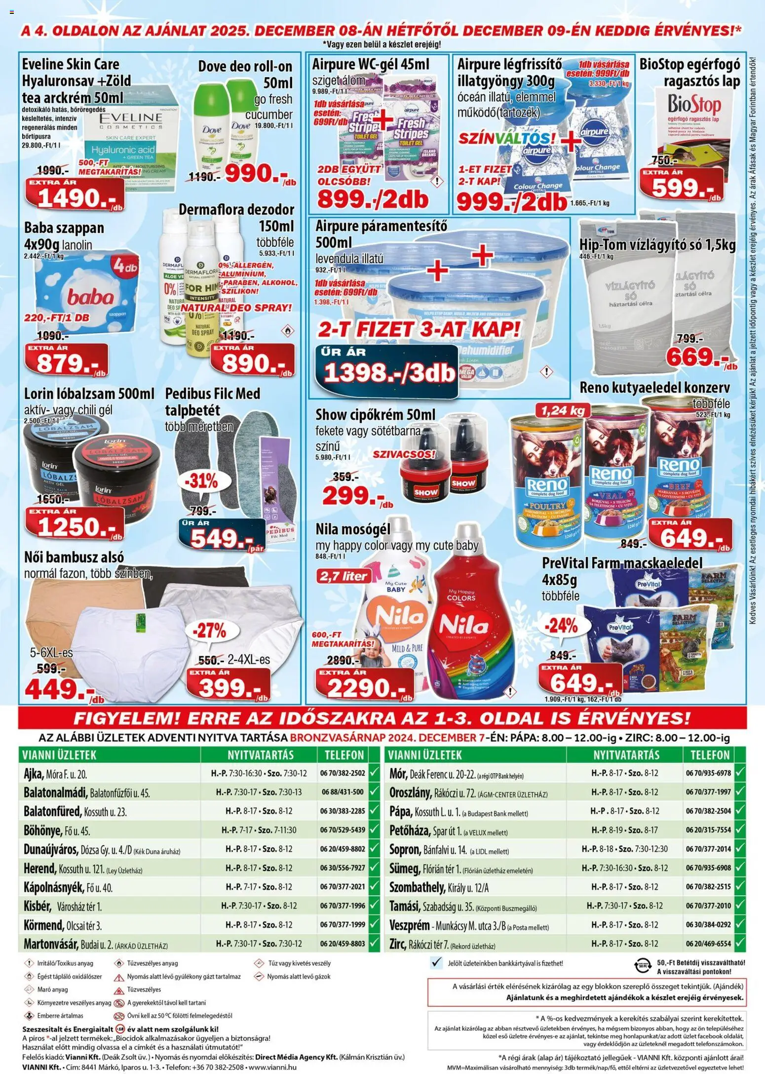 Vianni akciós ujság - amely érvényes a következő dátumtól: 03.12.2025 | Oldal: 4 | Termékek: Telefon, Arckrém, Ing, Levendula