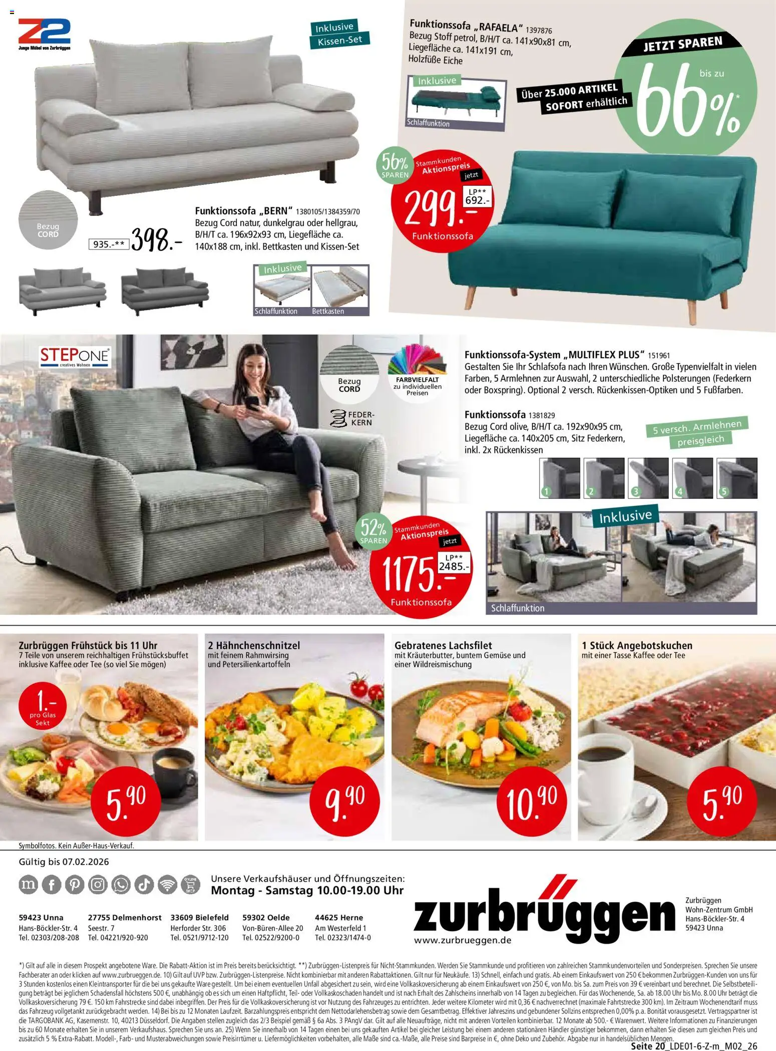 Zurbrüggen Z2 unschlagbar günstig – gültig ab 27.01.2026 | Seite: 50 | Produkte: Schlafsofa, Kaffee, Gemüse, Tee