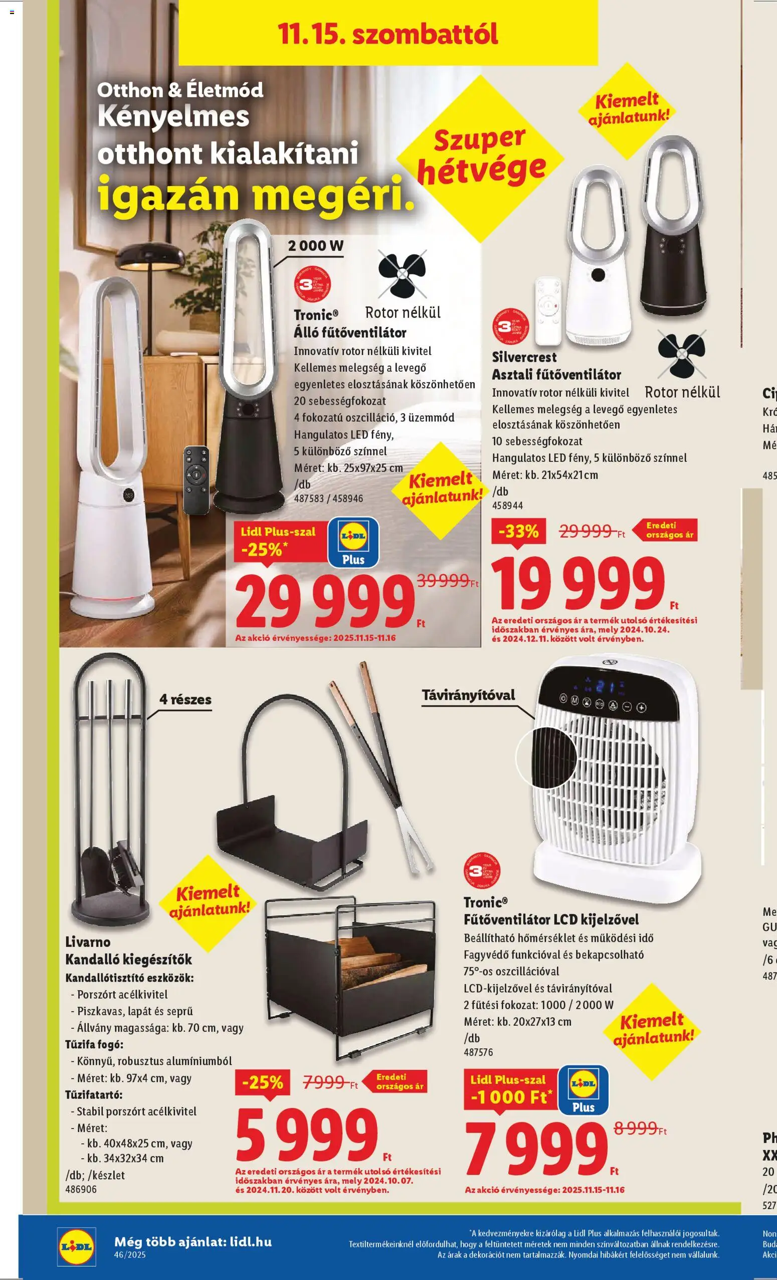 Lidl akciós ujság - amely érvényes a következő dátumtól: 15.11.2025 | Oldal: 2 | Termékek: Tüzifa