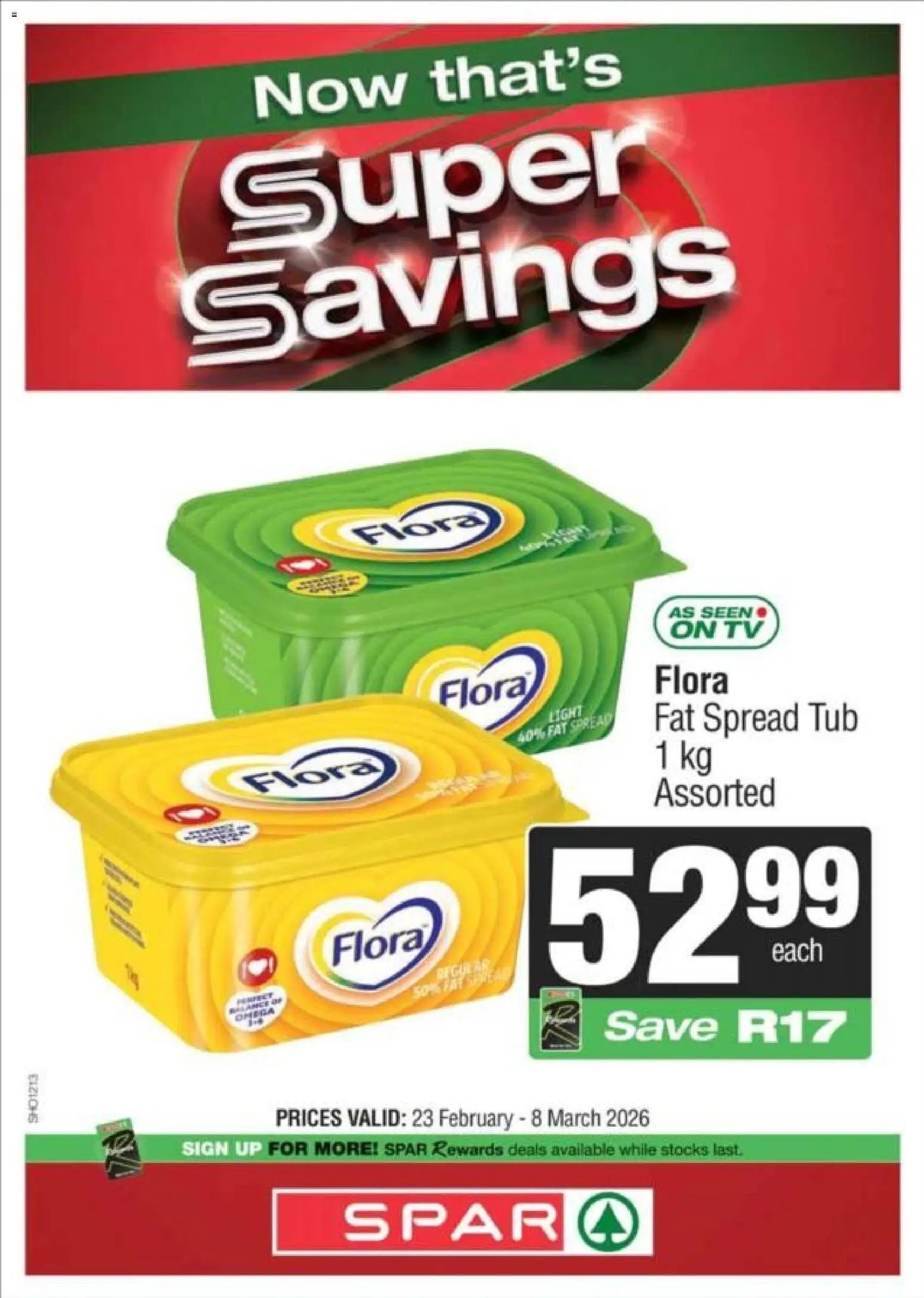 New Superspar catalogue – valid from 23.02.2026 | Page: 8 | Products: TV, Light, Fat spread