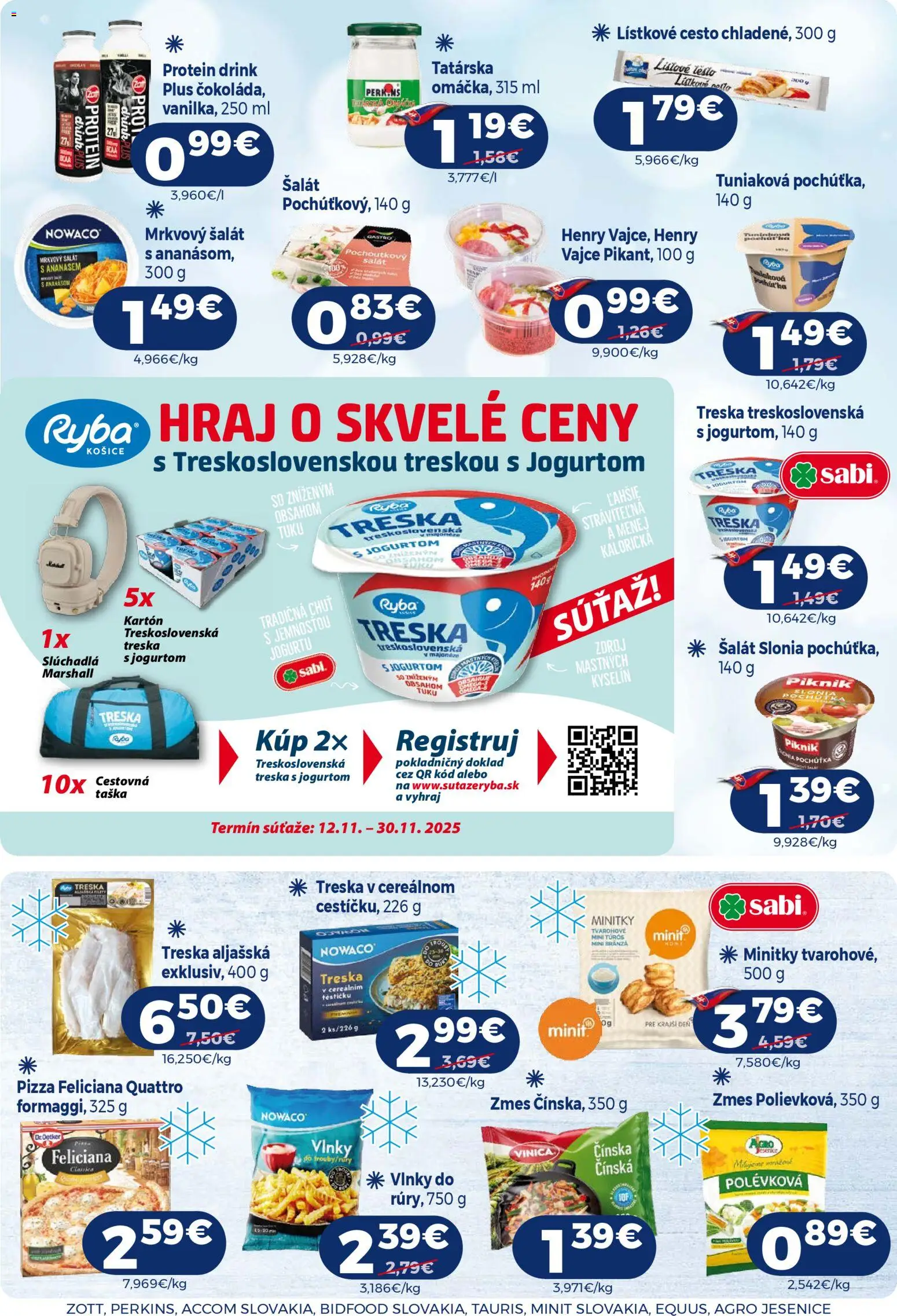 Nové Milk Agro akcie – leták je platný od 12.11.2025 | Strana: 5 | Produkty: Slúchadlá, Pizza, Šalát, Taška