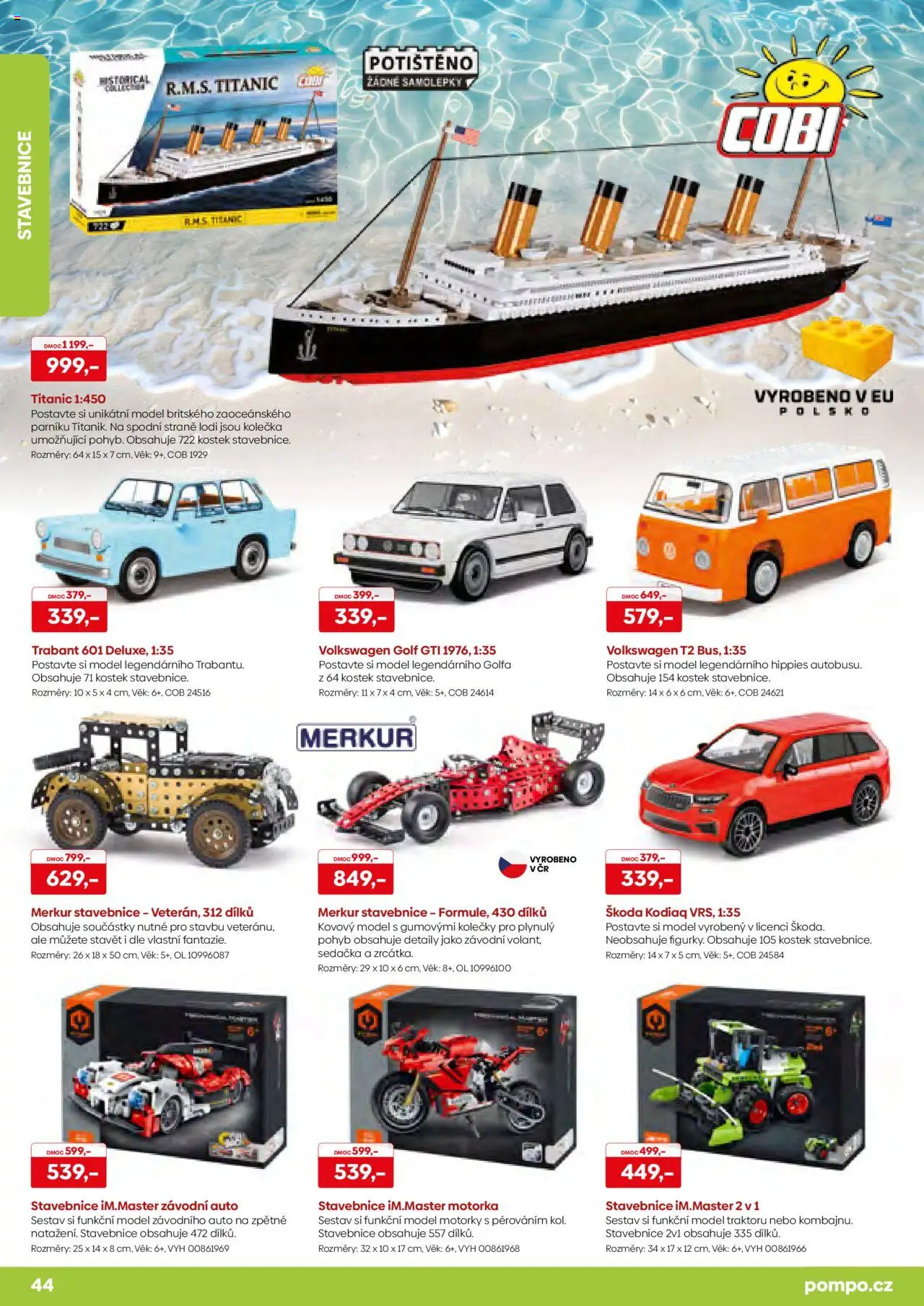 POMPO katalog Léto 2025 od 16.05.2025 | Strana: 44 | Produkty: Stavebnice, Samolepky, Sedačka