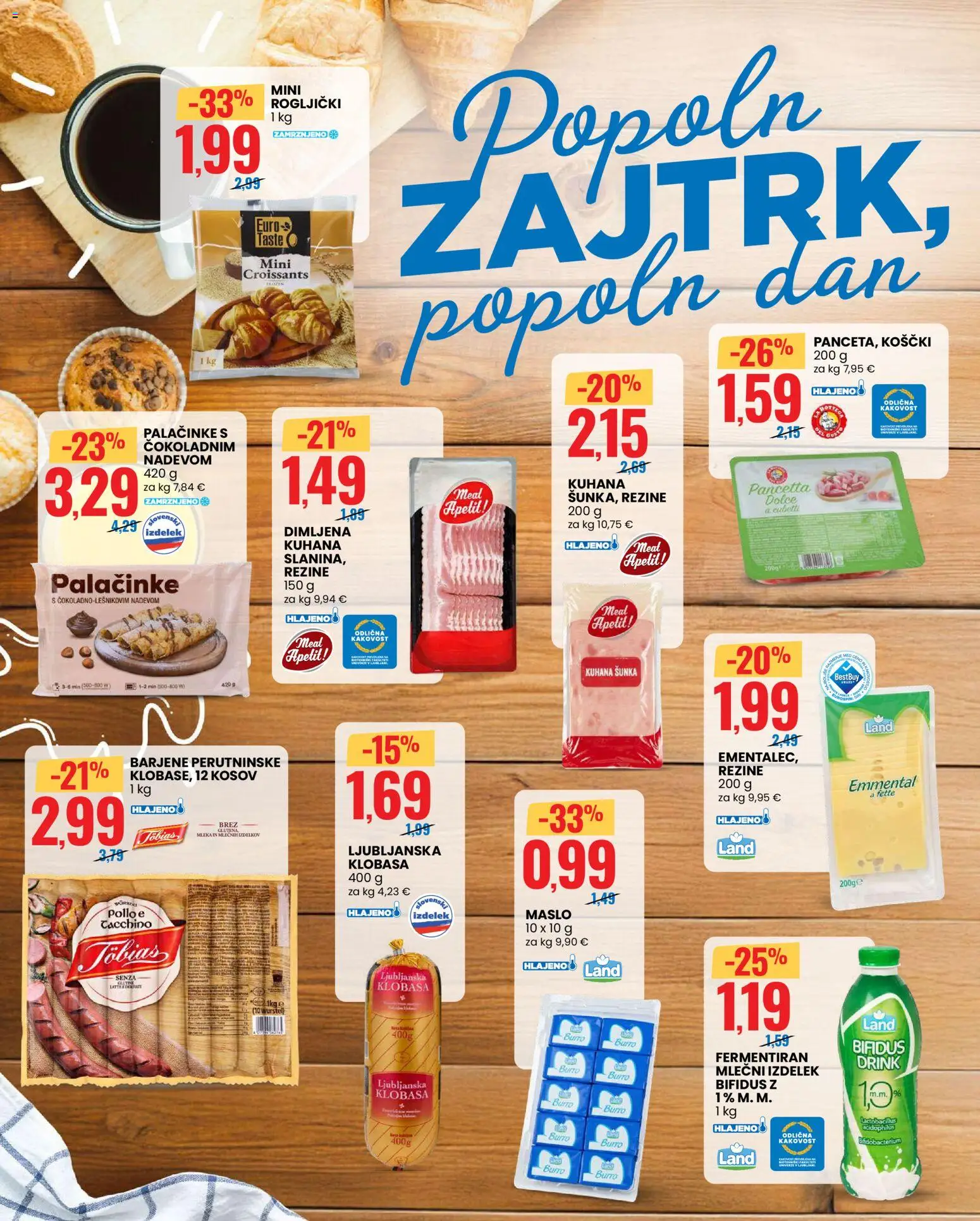 Novi Eurospin katalog ponudbe – veljaven od 19.02.2026 | Stran: 2 | Izdelki: Rogljički, Palačinke, Maslo, Sunka