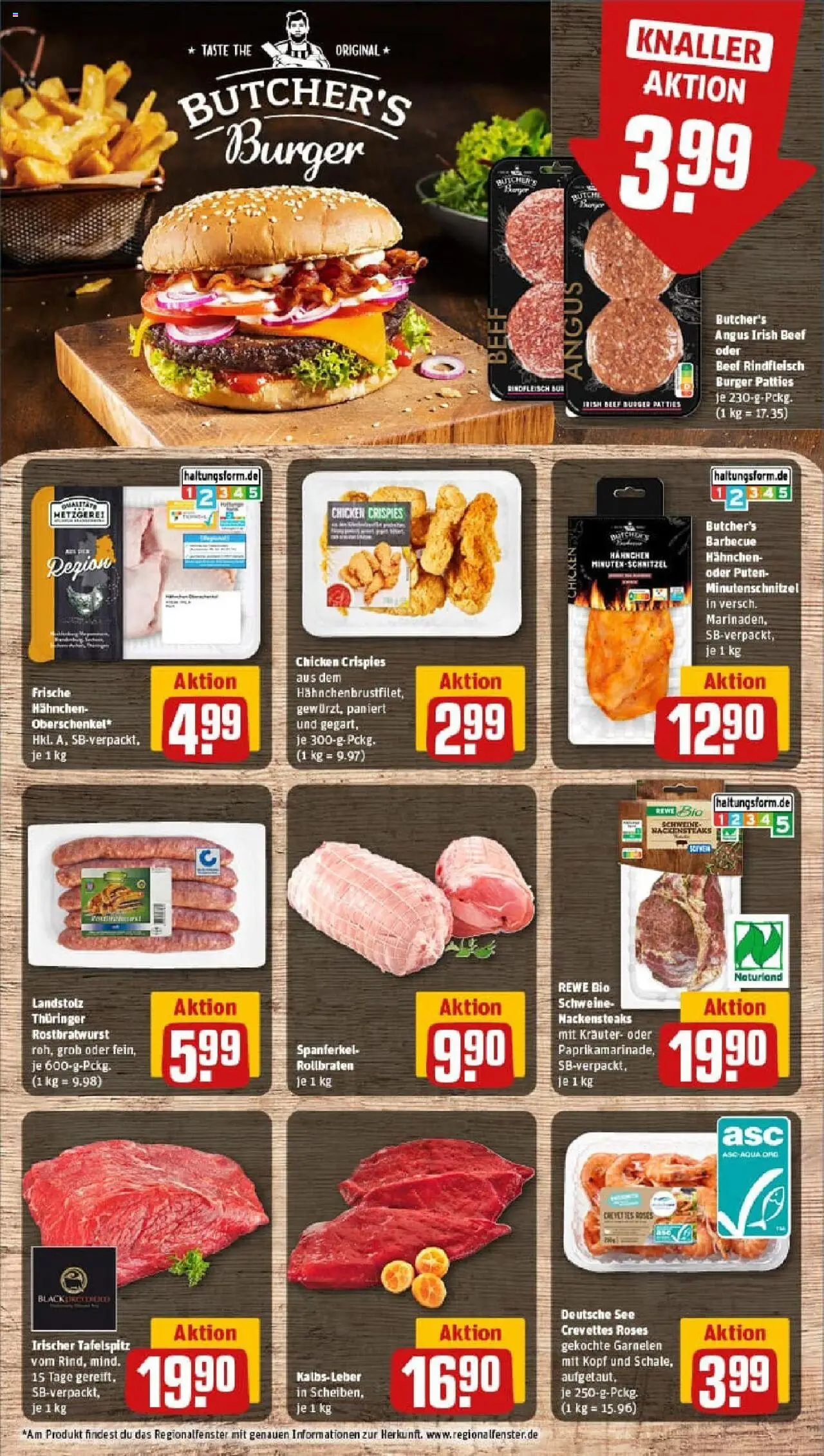 Rewe prospekt Dahlen	 - gültig ab dem 24.08.2025 | Seite: 8 | Produkte: Hahnchen, Burger, Garnelen, Schnitzel