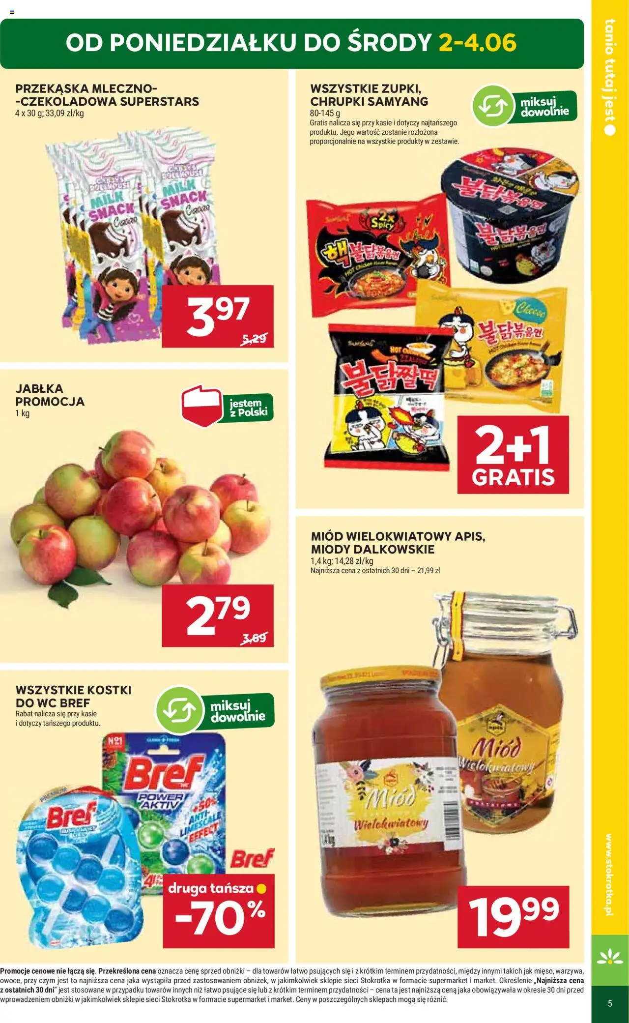 Stokrotka Gazetka od 29.05.2025 | Strona: 5 | Produkty: Kostki do wc, Czekoladowa, Miód, Stokrotka