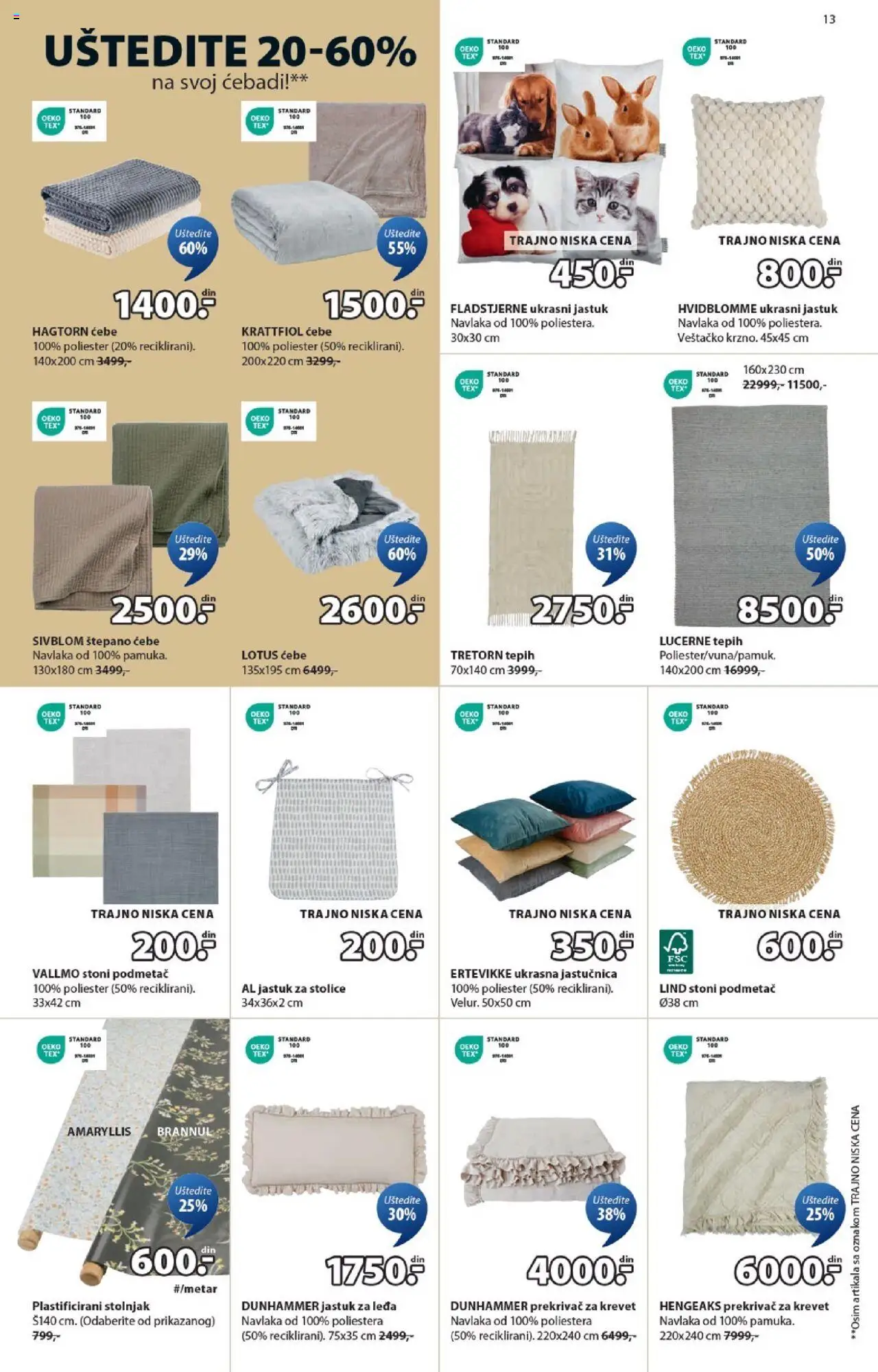 Jysk katalog - važi od 08.10.2025 | Strana: 13 | Proizvode: Krevet, Jastuk, Tepih, Stolnjak