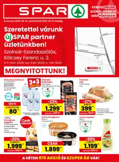 Spar partner Szolnok-Szandaszőlős üzletnyitás - amely érvényes a következő dátumtól: 14.08.2025