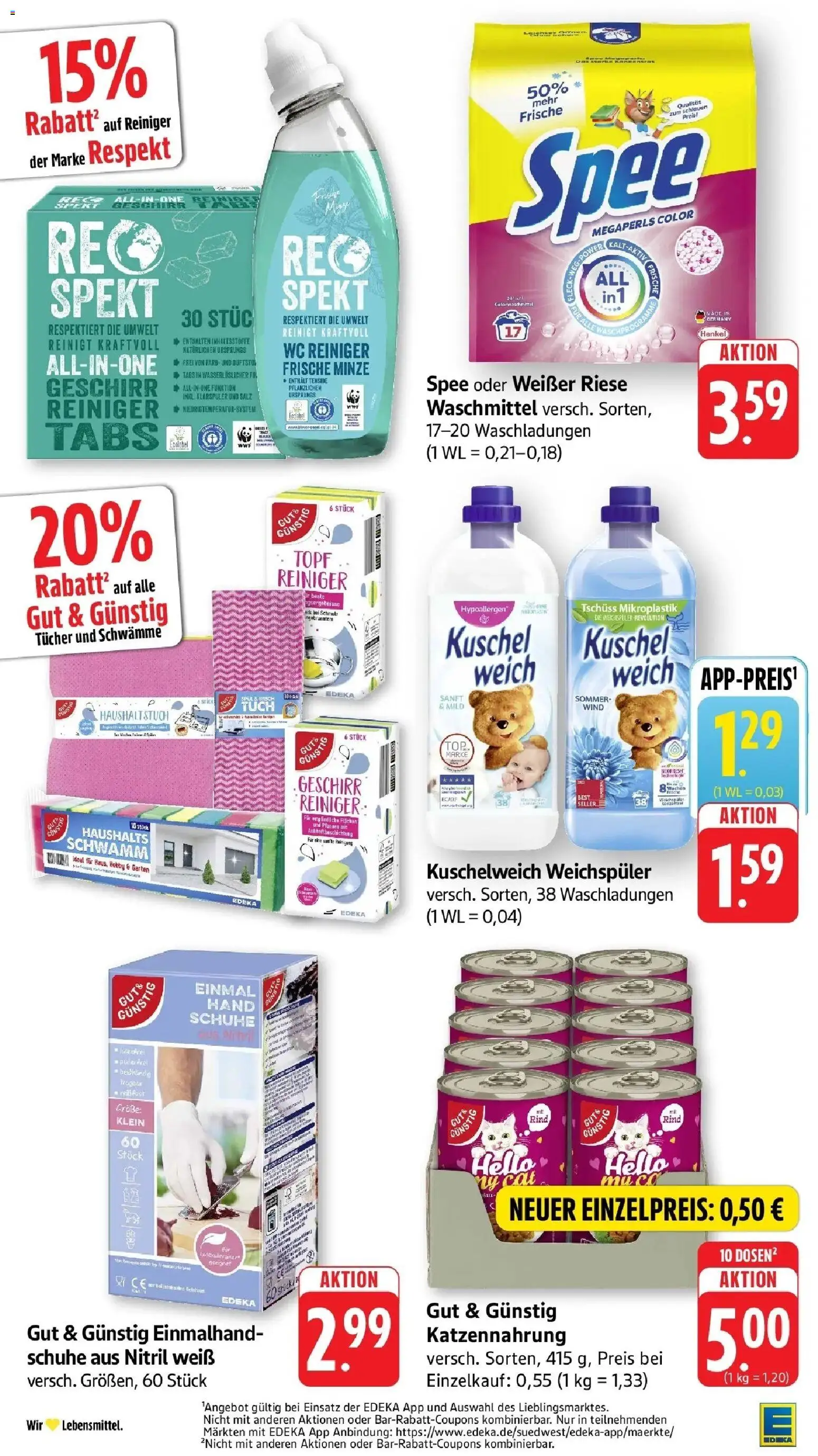 Edeka prospekt Pfalzgrafenweiler	 – gültig ab 09.03.2026 | Seite: 38 | Produkte: Kuschelweich, Weichspüler, Waschmittel, Salz