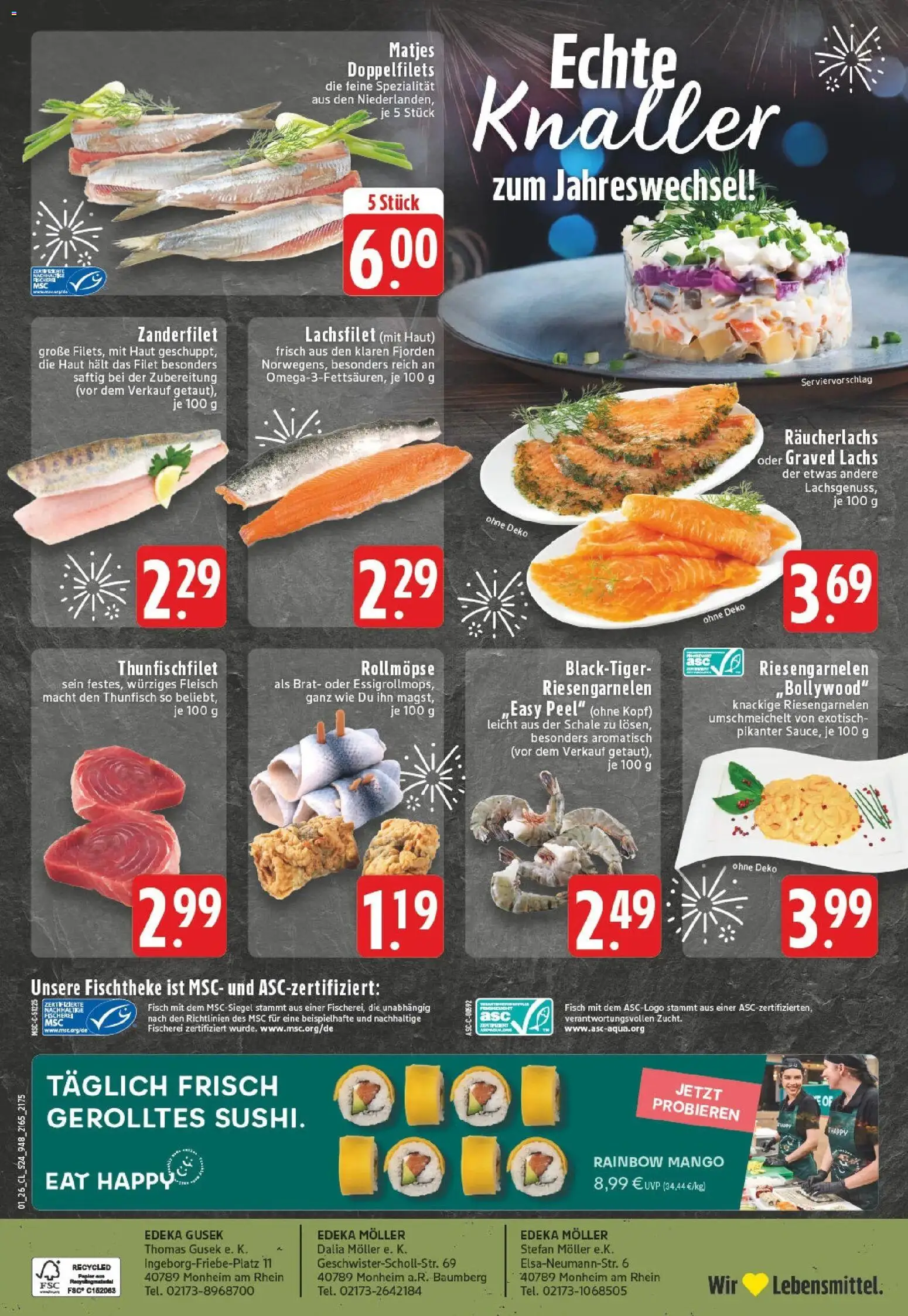 Edeka prospekt Monheim-Baumberg	 – gültig ab 28.12.2025 | Seite: 26 | Produkte: Thunfisch, Fisch, Lachs, Räucherlachs