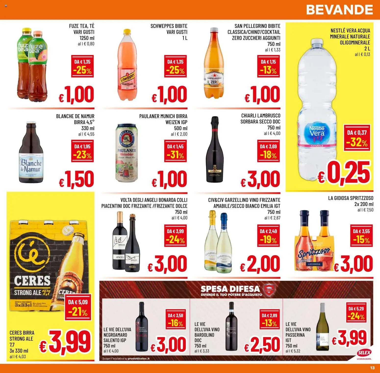 Volantino A&O del 28.01.2026 | Pagina: 13 | Prodotti: Tè, Acqua, Vino, Ceres