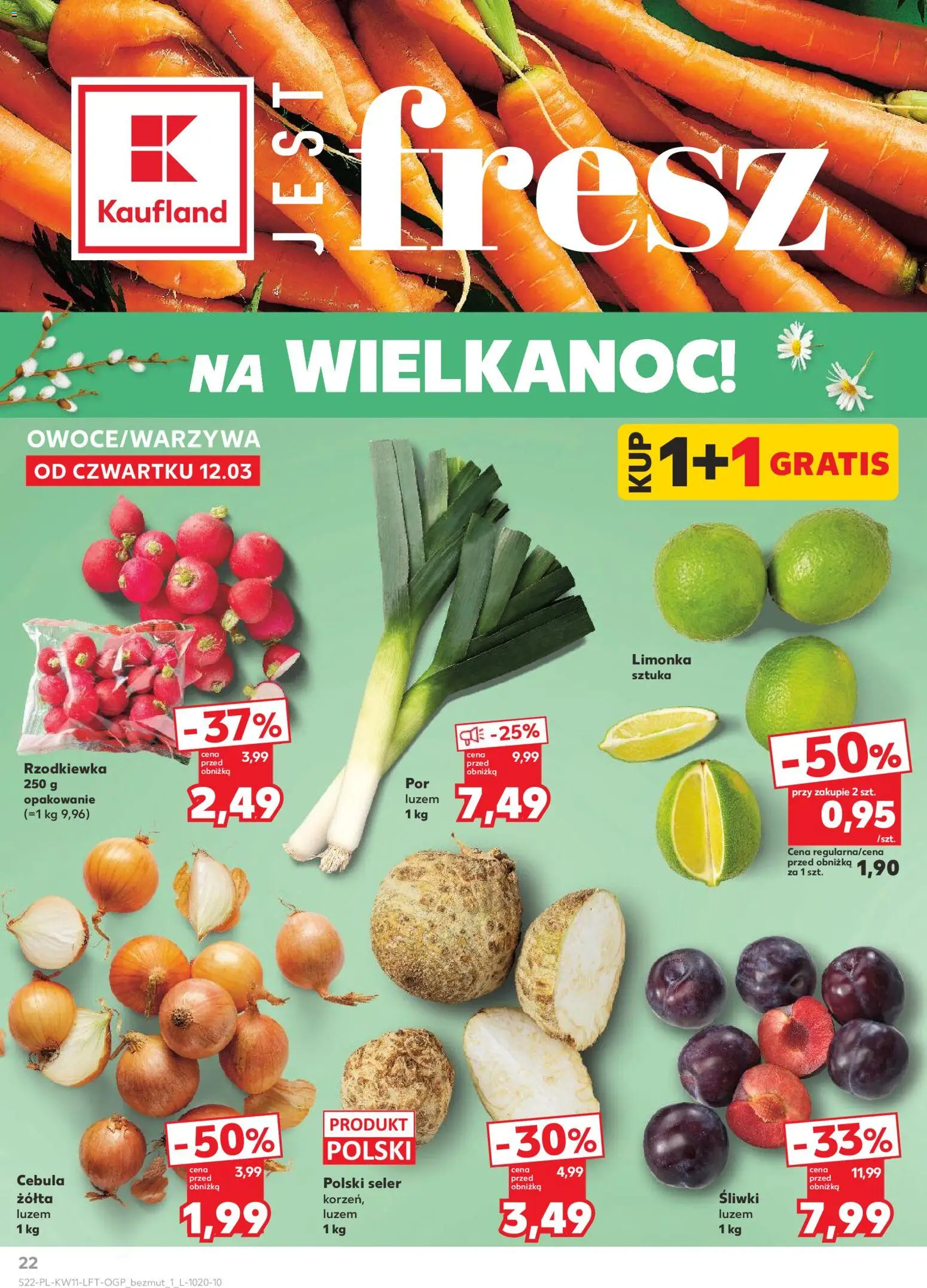 Kaufland gazetka od 12.03.2026 | Strona: 22 | Produkty: Limonka, Śliwki