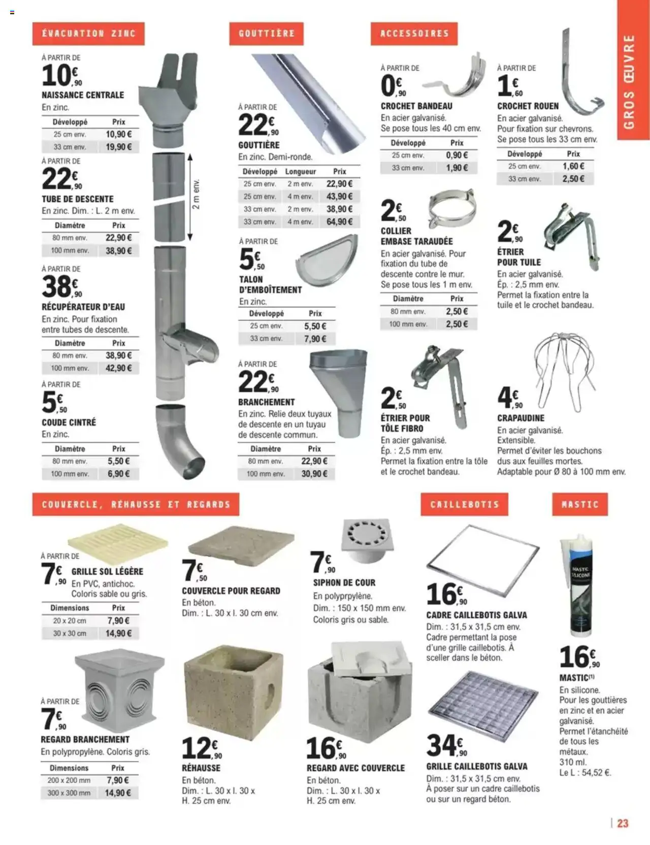  | Page: 23 | Produits: Tuile, Gouttière, Récupérateur d'eau, Tuyau