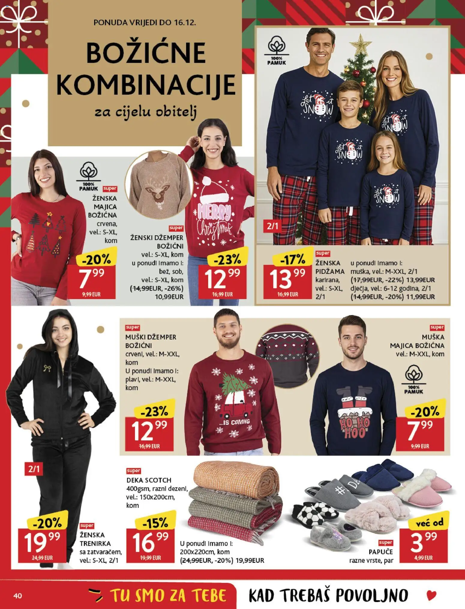 Konzum katalog | vrijedi od 26.11.2025 | Stranica: 40 | Proizvodi: Pidžama, Papuče, Deka, Trenirka