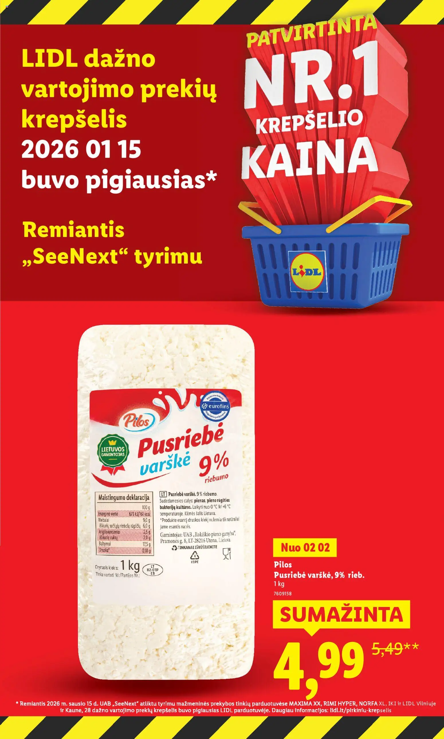 LIDL akcijos nuo 02.01.2026 | Puslapis: 4 | Prekių: Varškė, Krepšelis, Šalis