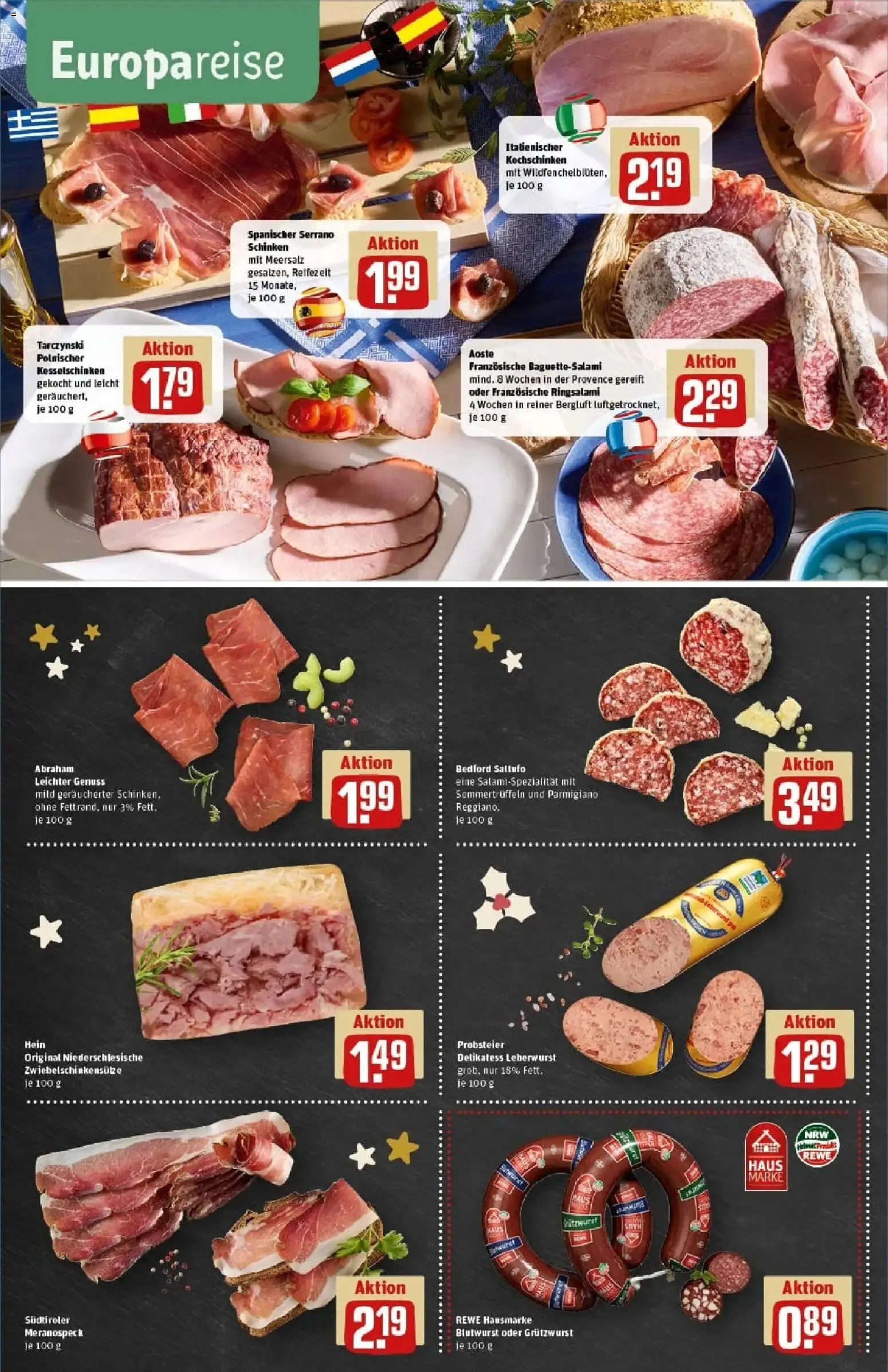 Rewe prospekt Kamp-Lintfort	 – gültig ab 23.11.2025 | Seite: 10 | Produkte: Salami, Serrano schinken, Schinken
